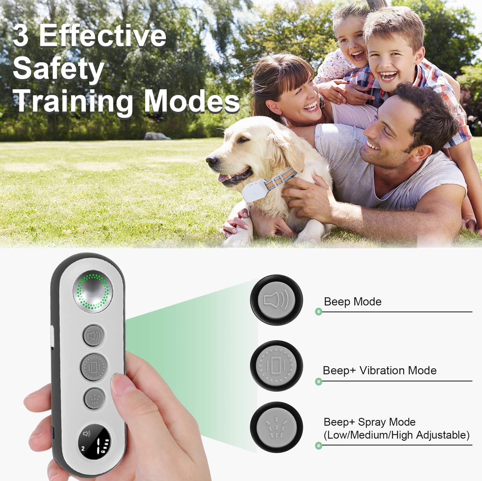 Citronella Dog Training Collar [2 Dog Collar with Remote] Spray Bark Collar Safer & Humane Spray Dog Collar for L/M/S Dogs Spray Dog Training Collar, Citronella Dog Bark Collar