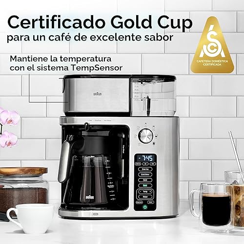 Miniatura 6 de Braun MultiServe Plus Cafetera de goteo de 10 tazas, cafetera multiservicio caliente y fría con temporizador y arranque automático, dispensador de