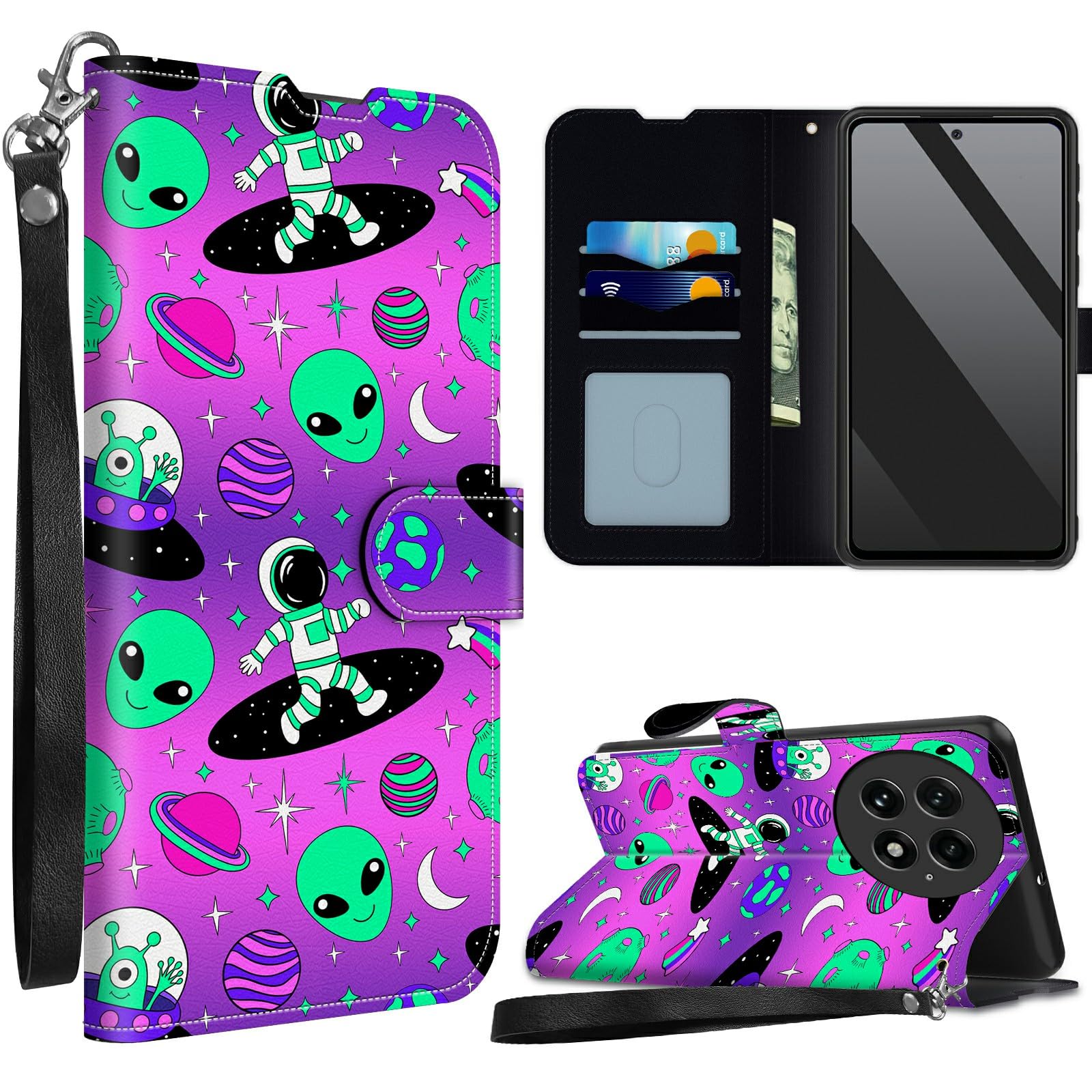 Amazon.com: SROJDHFJB Astronaut Alien for OnePlus 13 Wallet