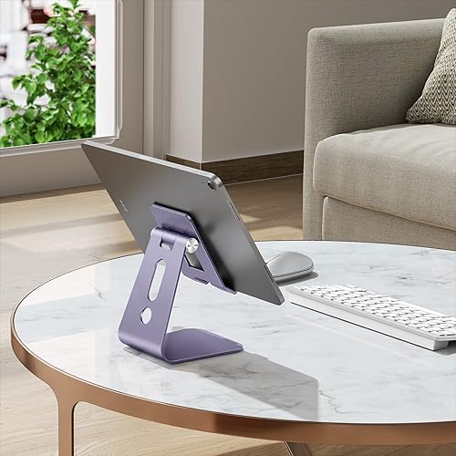Miniatura 6 de OMOTON Soporte ajustable para tablet de escritorio, brazos más largos mejorados para una mayor estabilidad, soporte para tableta T2 con diseño hueco