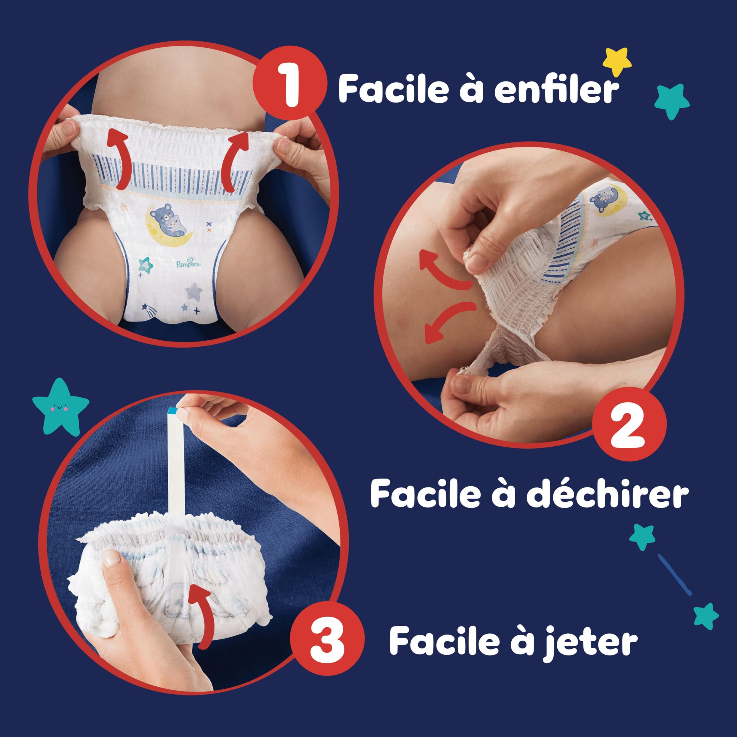 Pampers Night Pants, Taille 5, 160 Couches-Culottes, 11-17kg, Maintien 360° Contre Les Fuites Avec Un Cœur Super Absorbant Pour Une Protection Renforcée Toute La Nuit, Pack 1 Mois