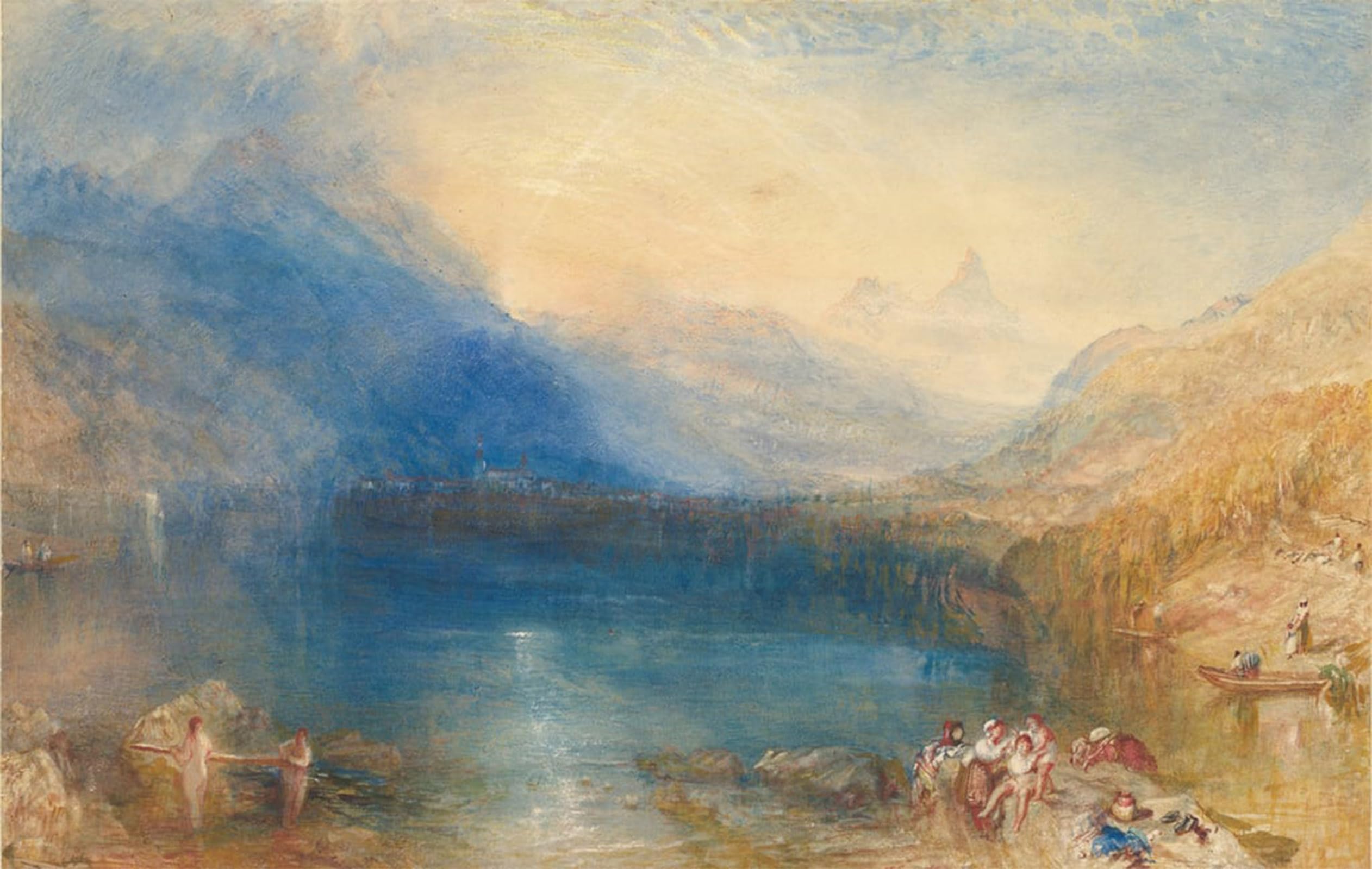 SERENDIPITP Abstract Painting Mural Print Picture Wall Decor Painting the Lake of Zug by Mallord William Turner Vintage Wall Artwork for Home Decor 60x90cm