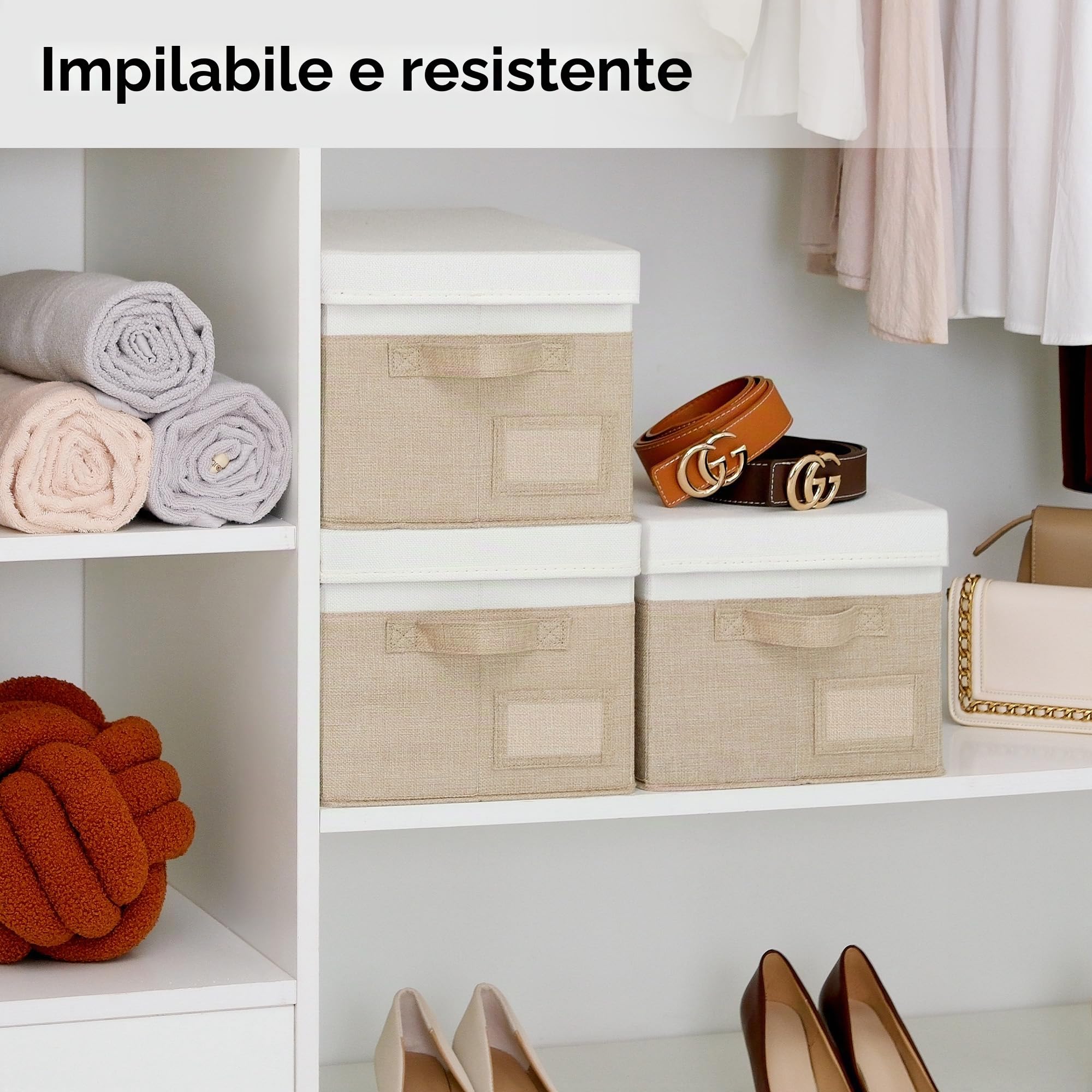 GRANNY SAYS Set di Cubi portaoggetti scaffale e Scatole Tessuto con Coperchio