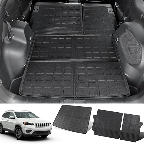 Miniatura 1 de Alfombrillas de respaldo compatibles con Jeep Cherokee 2019-2023, protector de asiento trasero de elastómero termoplástico, repuesto para accesorios