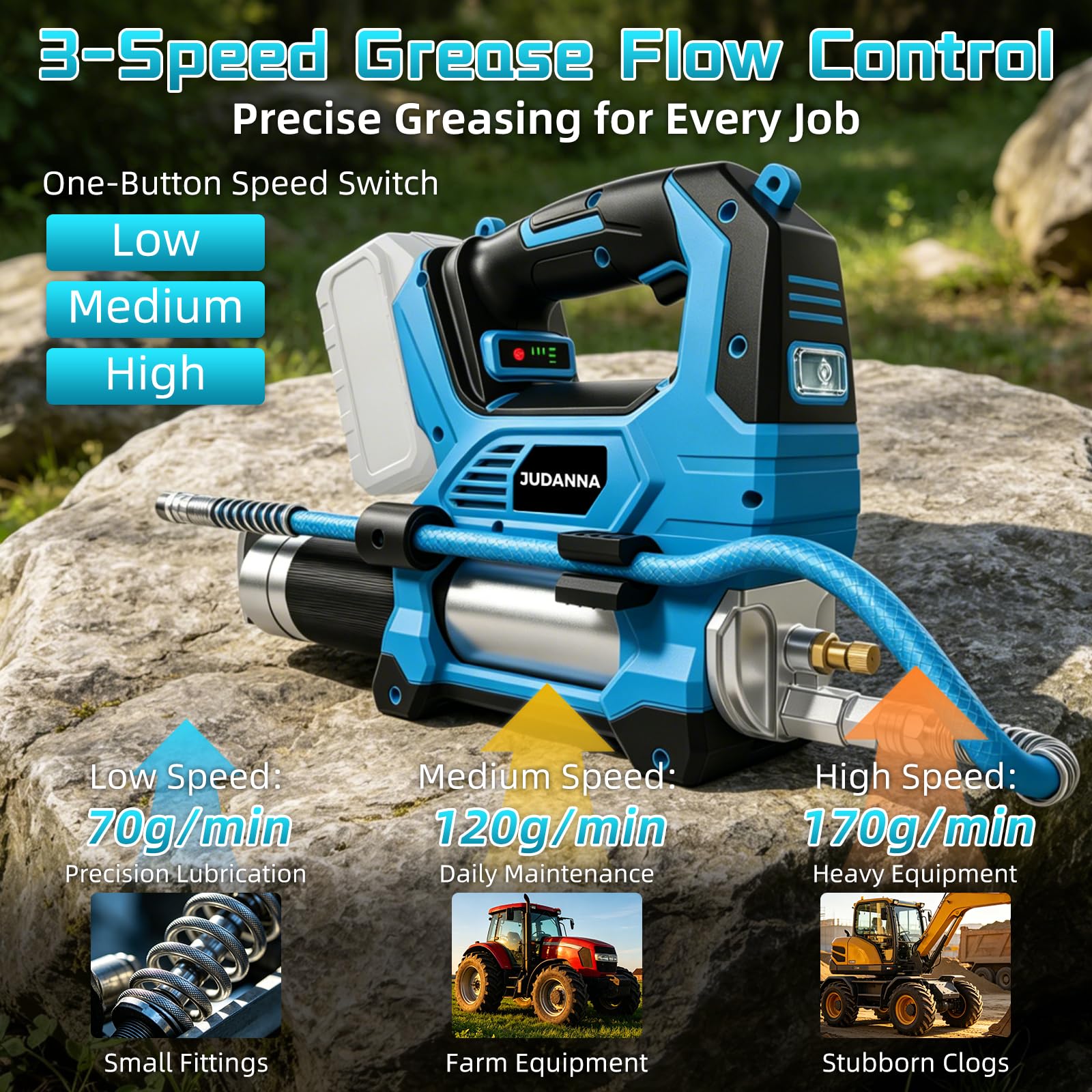 Sgrassatore elettrico a batteria per Makita da 18 V, 600 W, 170 g/min, motore senza spazzole, luce LED, regolazione della velocità a 3 livelli per macchine pesanti (senza batteria e caricatore)