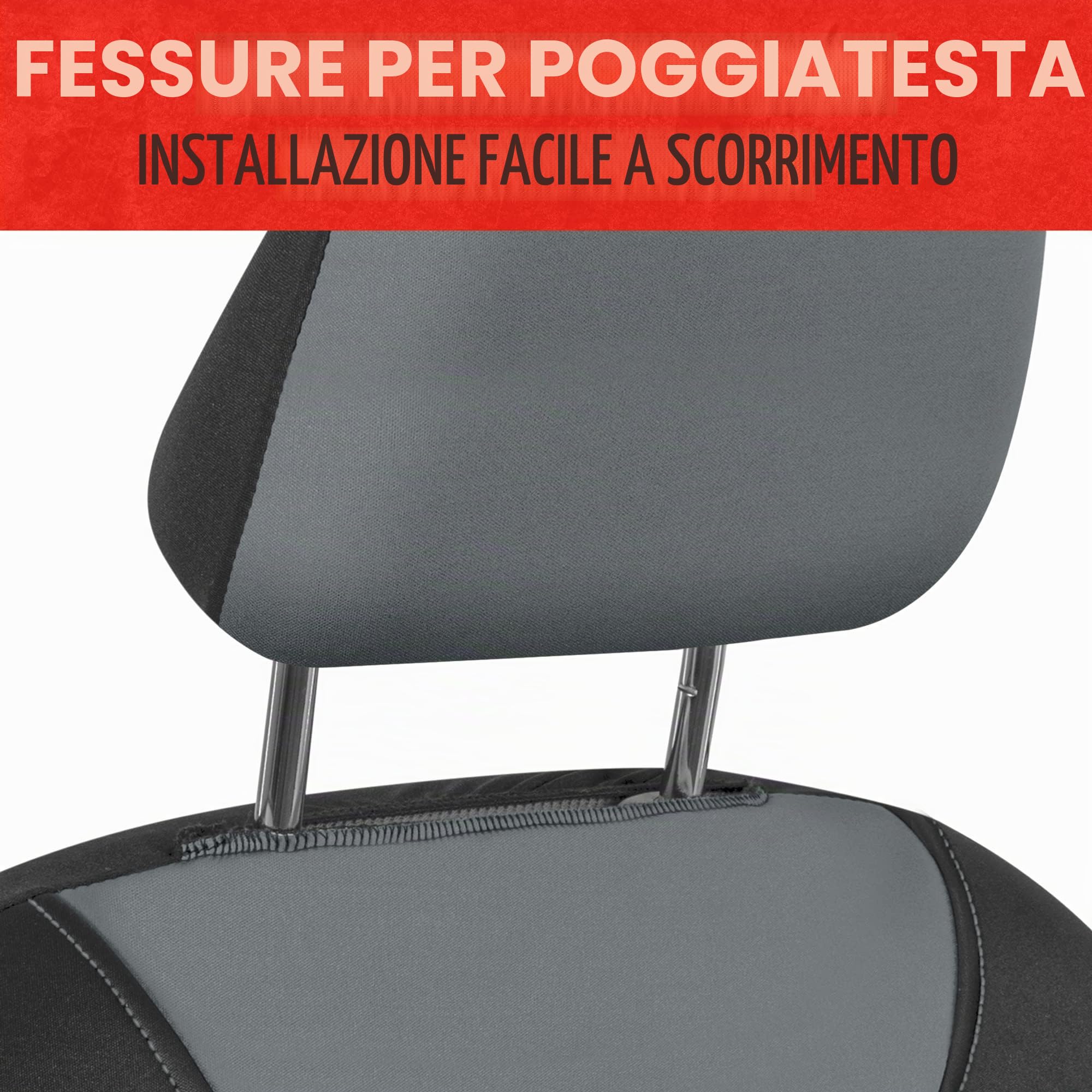 Motor Trend OS274 AquaShield - Coprisedili anteriori in neoprene impermeabile a 3 strati con design moderno, universali, adatti per auto, camion, furgoni, SUV