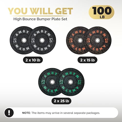 Miniatura 149 de 2 Inch Bumper Plates，10-500lbs，Barbell Rubber Olympic Weight Plates Set for Home Gym, Strength Training & Weight Lifting, Multiple Options