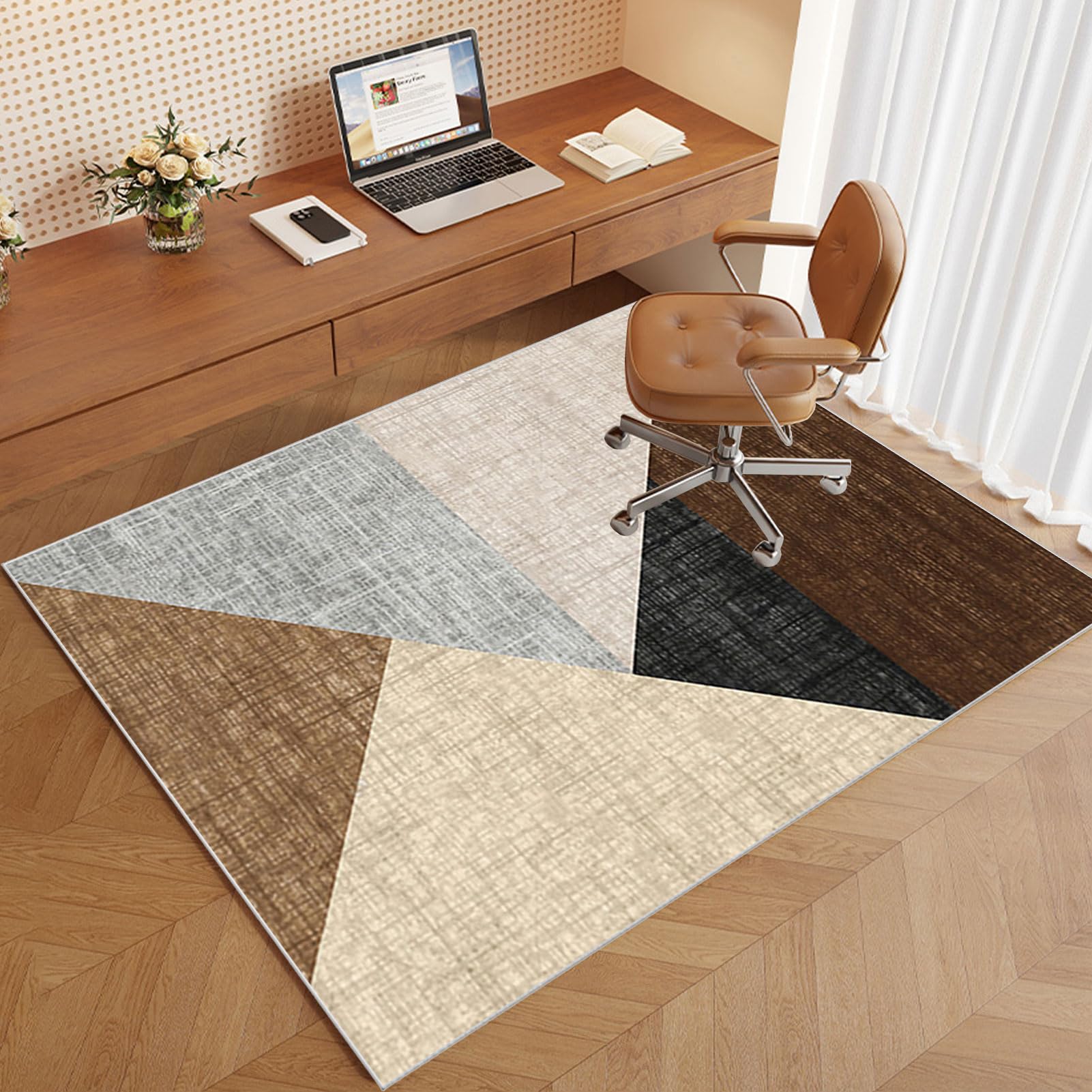 Bodenschutzmatte Bürostuhl Teppich, Gaming Bürostuhl Stuhlmatten für Teppichboden, Bürostuhlmatte für Hartholzböden, Teppich Unterlage-Kratzfest Geeignet für Büro und Zuhause 90 x 120 cm