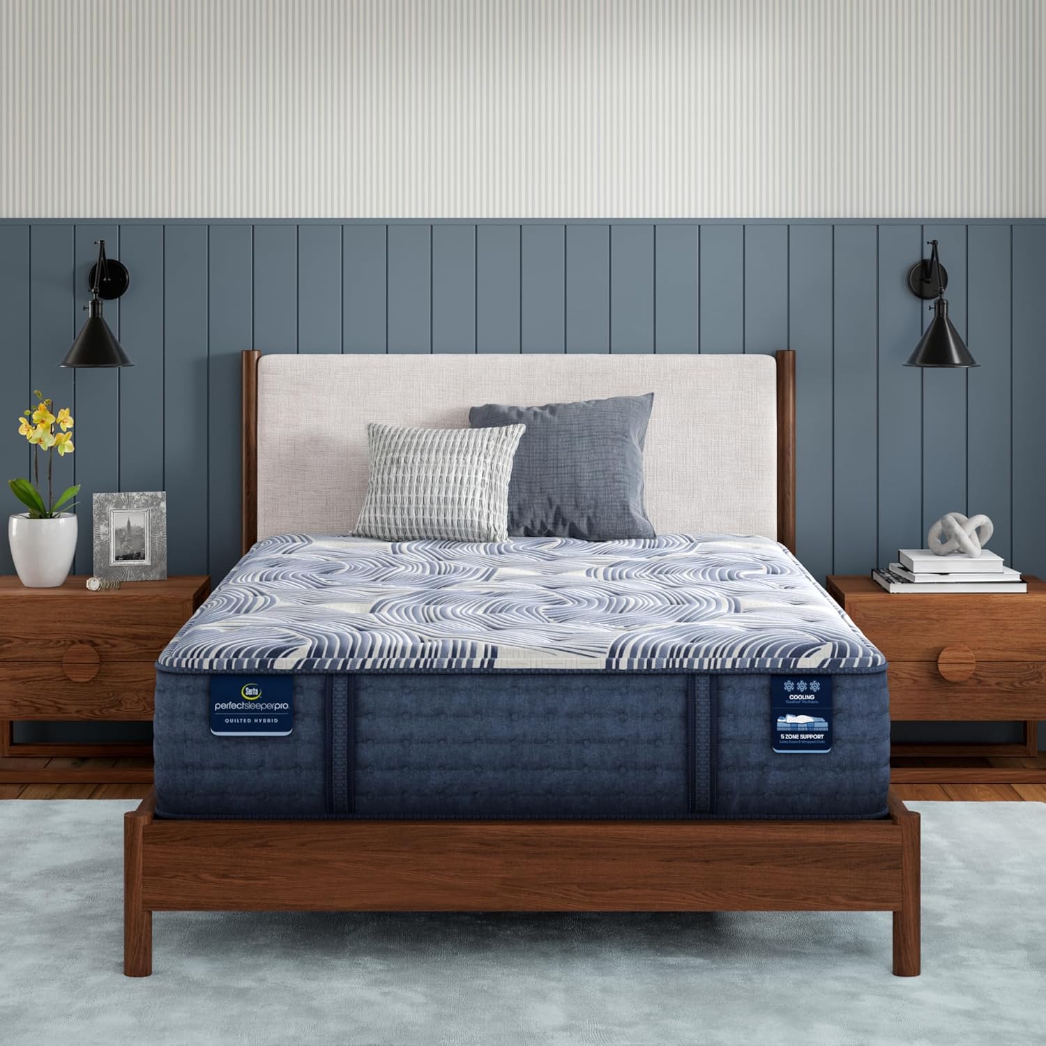 Serta Perfect Sleeper Pro - Dublin 14" Medium Cal King Latex Hybrid Mattress - 5 Support Zones and Cooling Tech for Premium Hybrid Comfort - 100 Night Trial, CertiPUR-US Certified