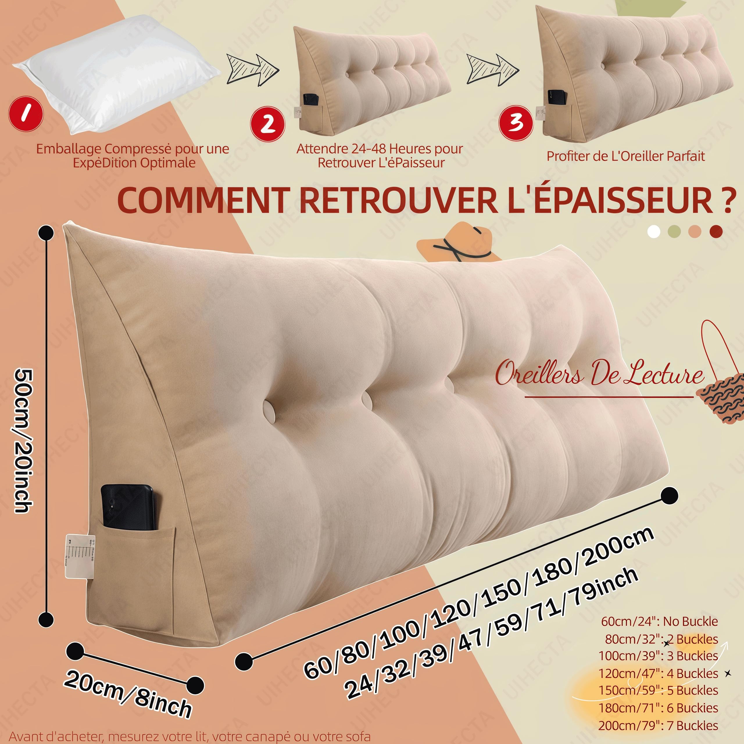 Cuscino A Cuneo Triangolare Cuscino Da Lettura Testiera Schienale Testiera Removibile Cuscino Lombare A Cuneo Sostegno Posizionamento Bolster Per Camera Divano Letto,Verde,L120×W20×H50cm