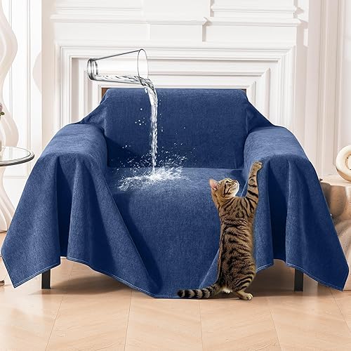 Miniatura 11 de Deep Dream Funda de sofá resistente a los arañazos de gatos, funda de sofá impermeable para sofá de 3 cojines lavable, protectores de sofá aptos