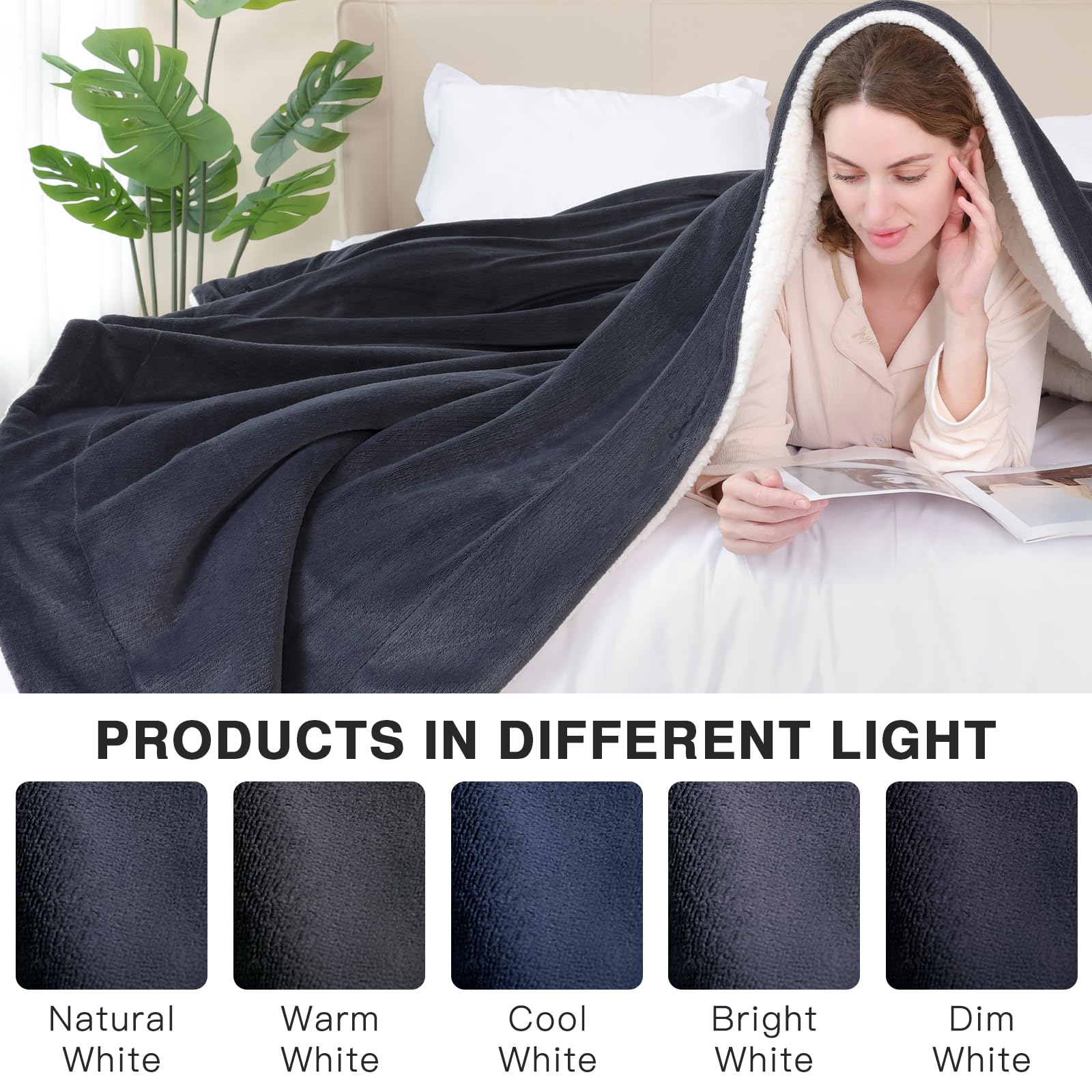 PanxHome Coperta Plaid Pile 160x200cm, 520GSM Coperta Pile per Coperta Pelosa per Letto Super, Blanket di Alta Qualità, Una Coperta di Natale per Tutti (Grigio)