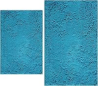 Vista 25 de BOANKODU Juegos de Alfombras de Baño de 2 Piezas, Alfombra de Baño de Chenilla Extra Suave Ultra Absorbente, Alfombra de Baño con Fondo