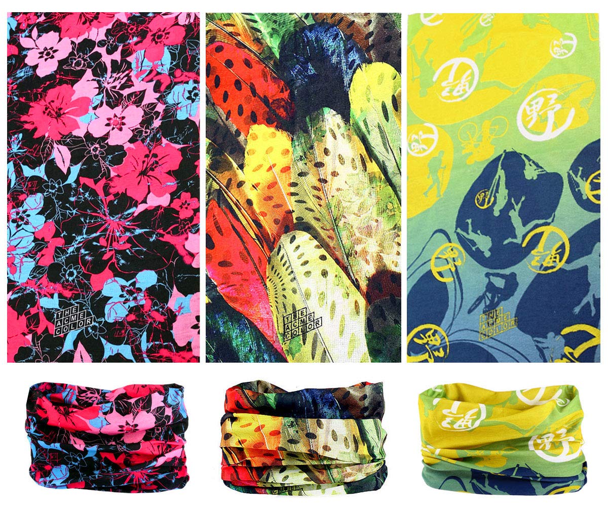 Magic Headbands Headwear for Women Wide Head Wrap Seamless Bandana Scarf UV Resistence for Sport,Yoga,Hiking,Workout Multifunction 6PCS Painting 2
