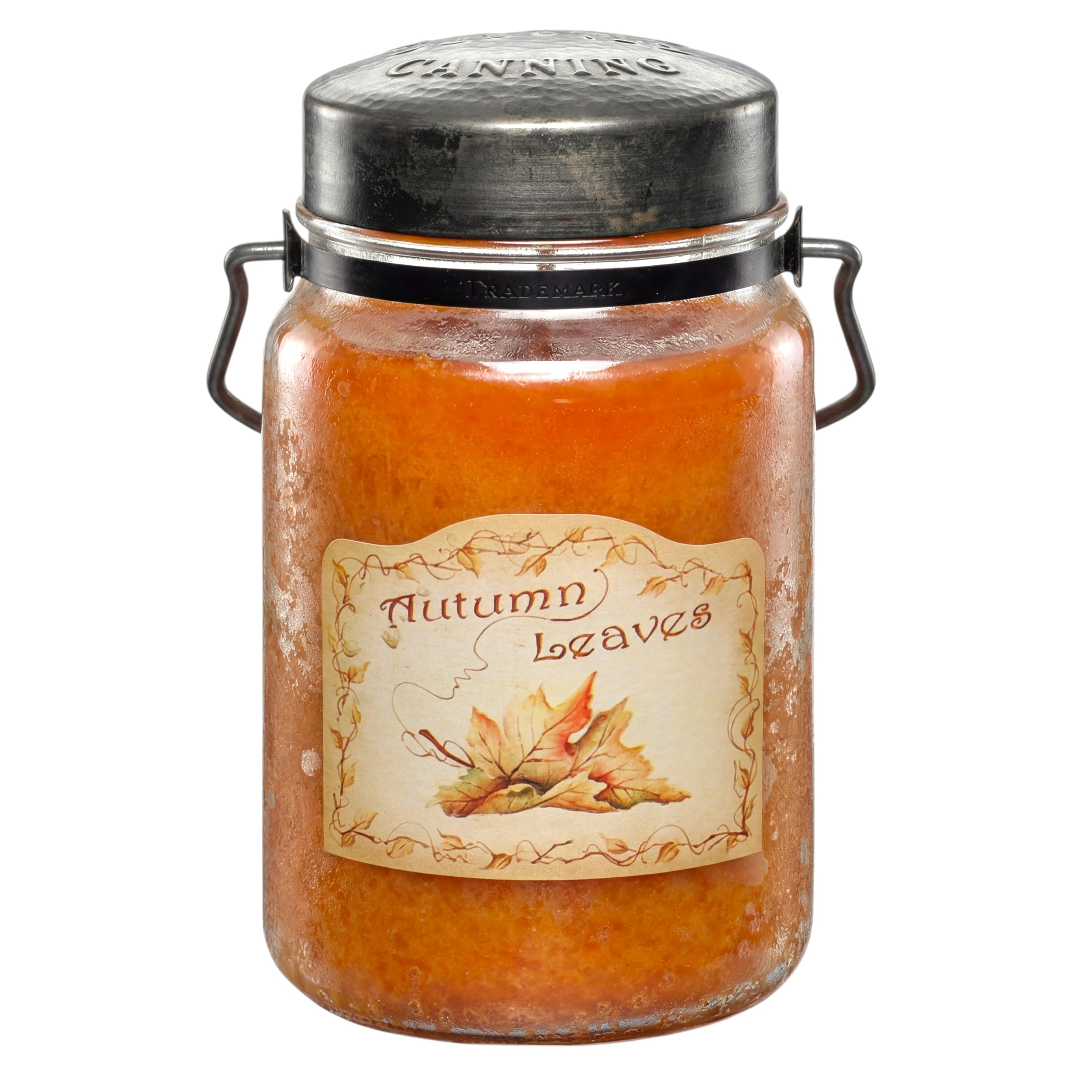McCall’s Candles | Autumn Leaves | 26 oz Scented Candle | USA-Poured | Vintage Rustic Jar with Carrying Handle | Hazelnut, Cinnamon Bark &amp; Vermont Maple Fragrance