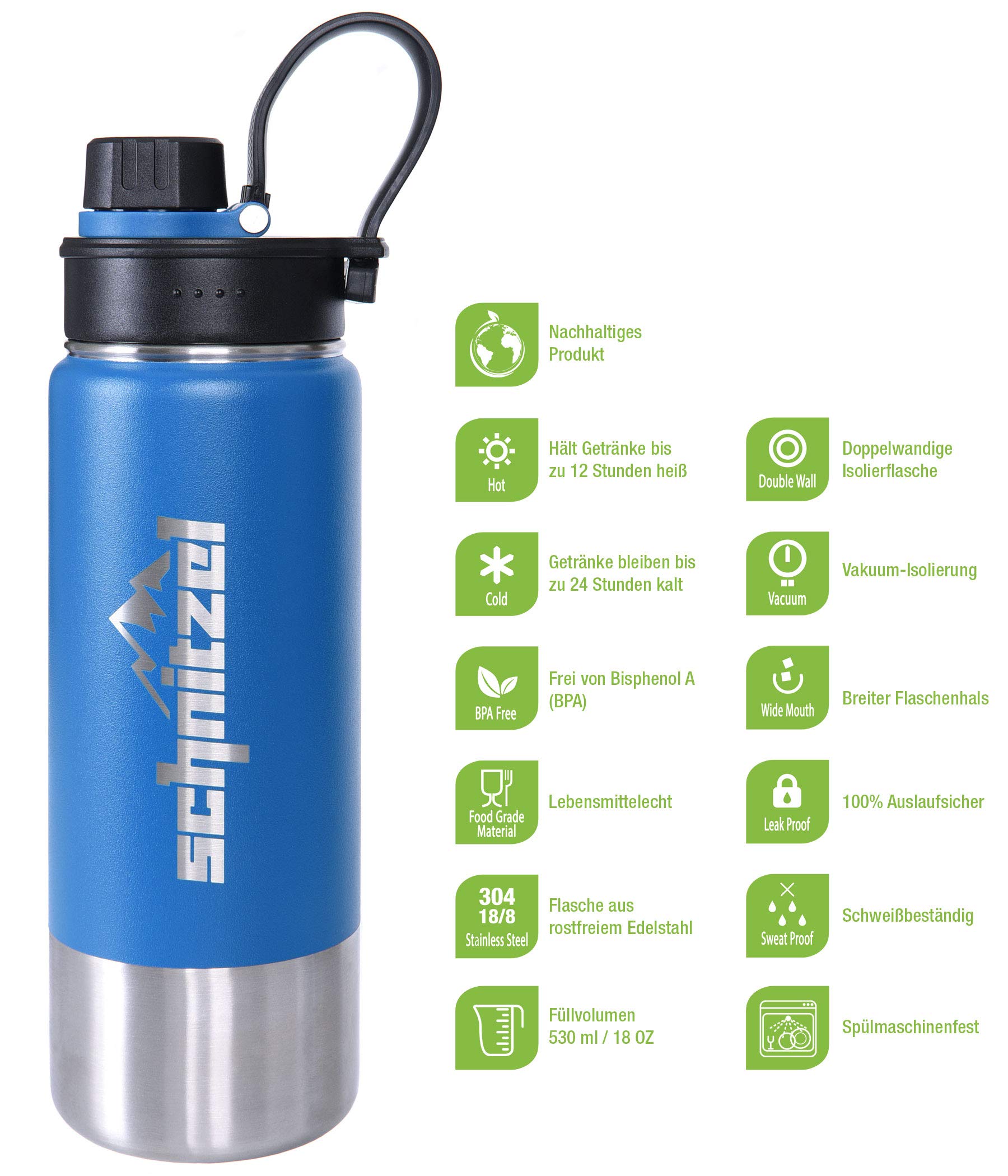 SCHNITZEL UJO, Stainless Steel Water Bottle, Children's Thermal Bottle, Leakproof, Double-Layered Insulation - Image 2