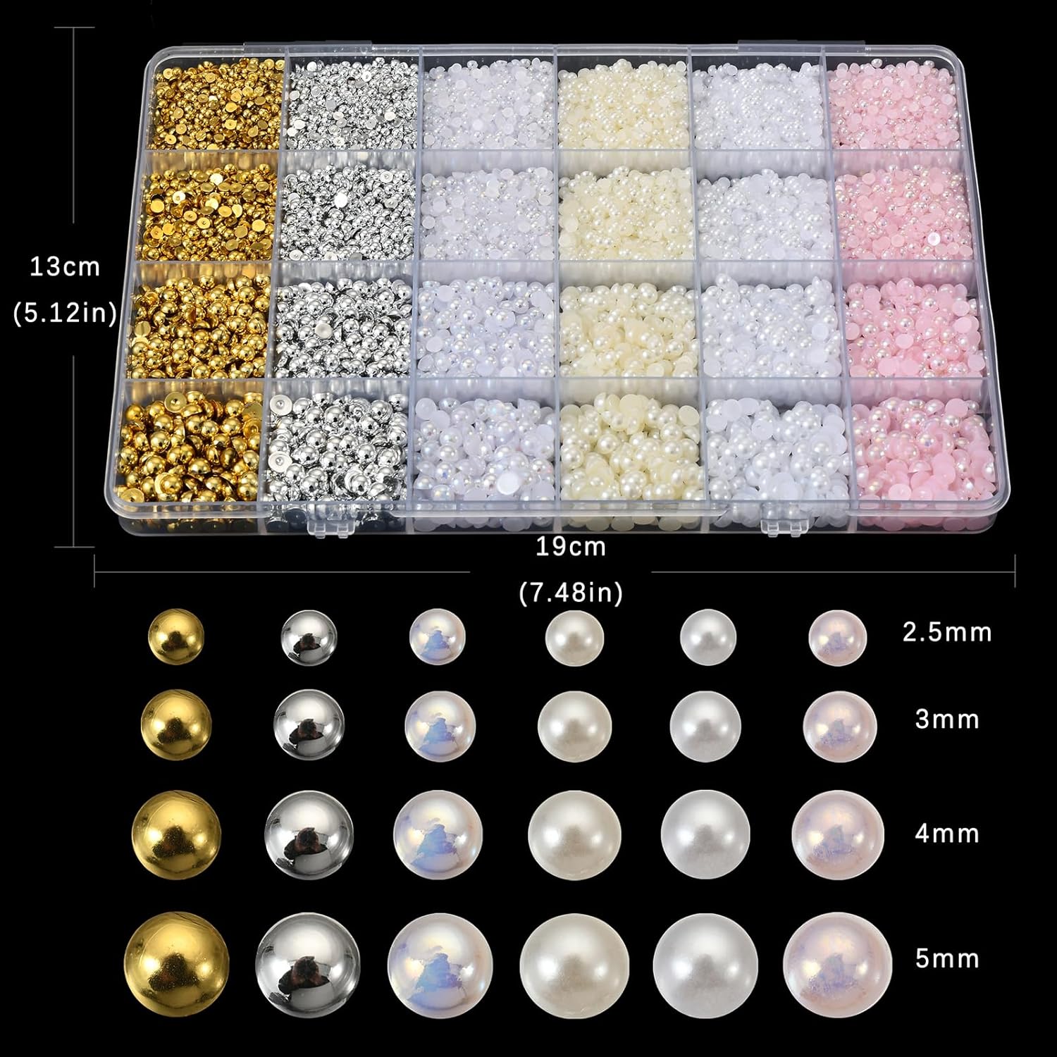 10000Pcs Nail Pearls, 3D Nail Charms, Flatback Pearls for Crafting, Charms for Nails Design