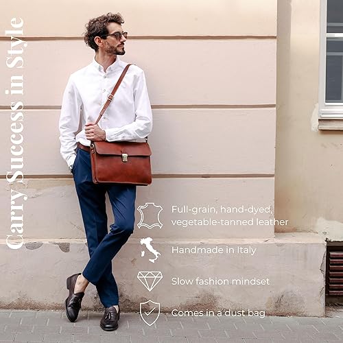 Miniatura 2 de Maletín de cuero para hombre y mujer, resistencia al tiempo