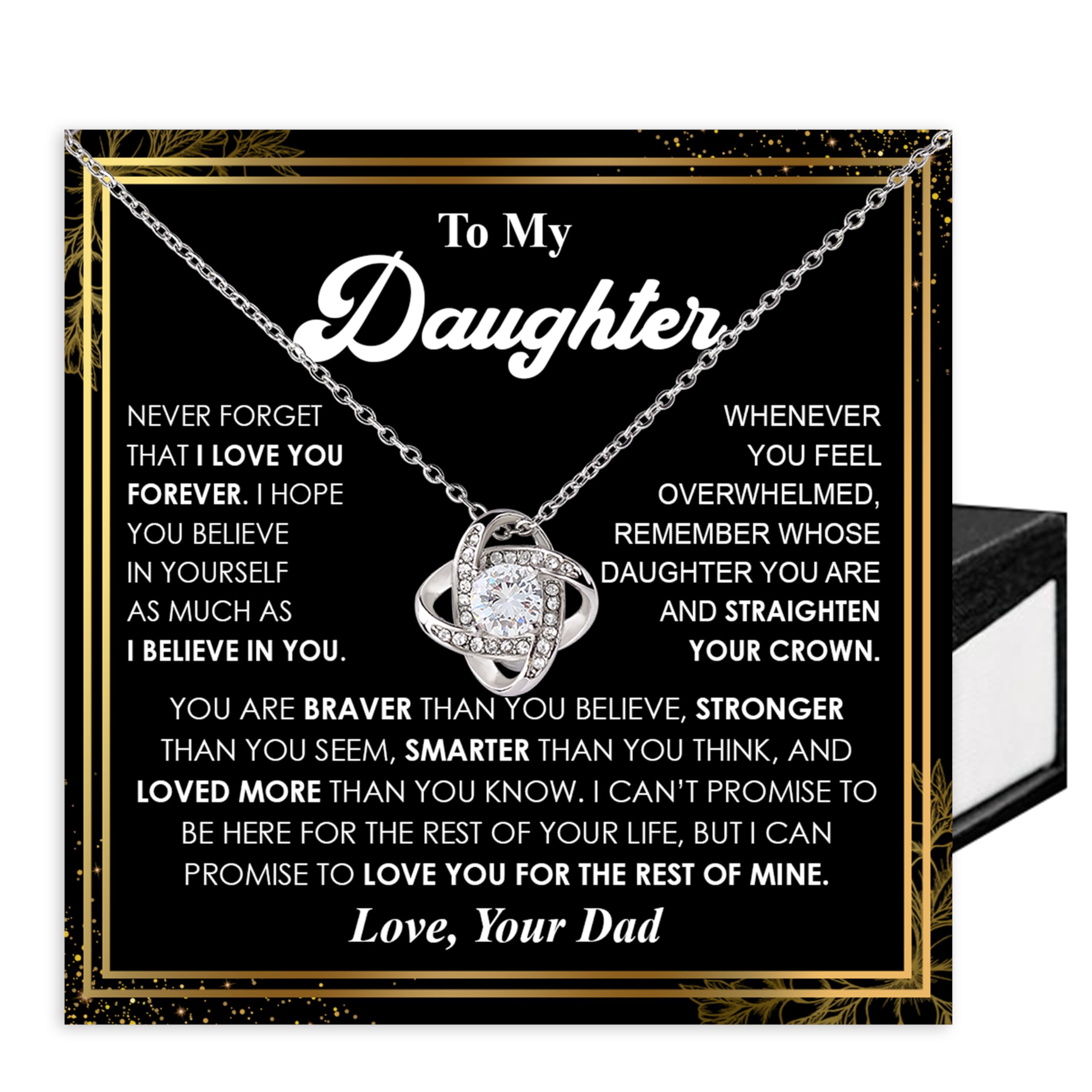 Love Knot Necklace From Dad - Gift For Daughter's Birthday