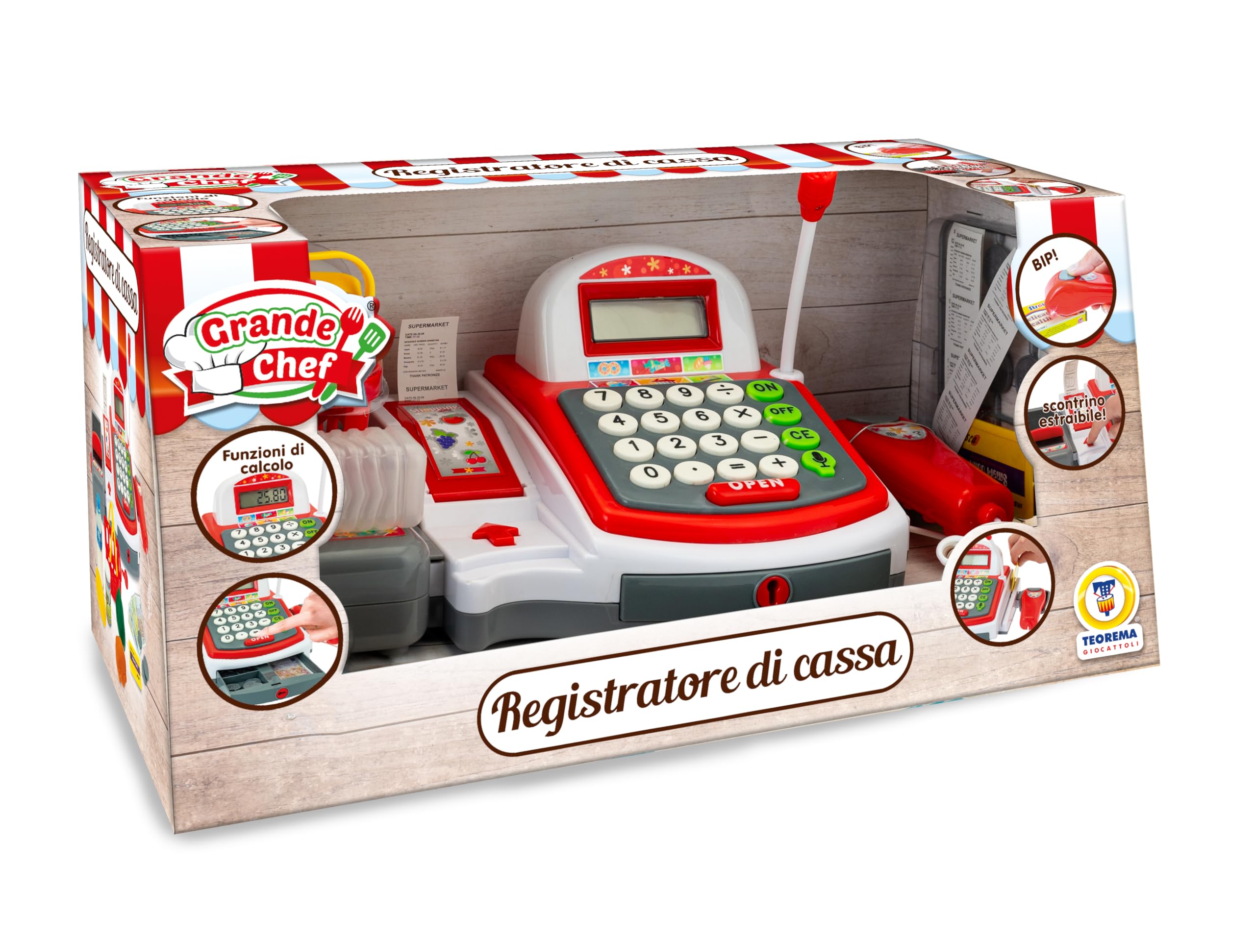 Image secondaire de Teorema Enregistreur de Caisse Jouet pour Enfants avec Scanner et Rouleau de Ticket avec Accessoires