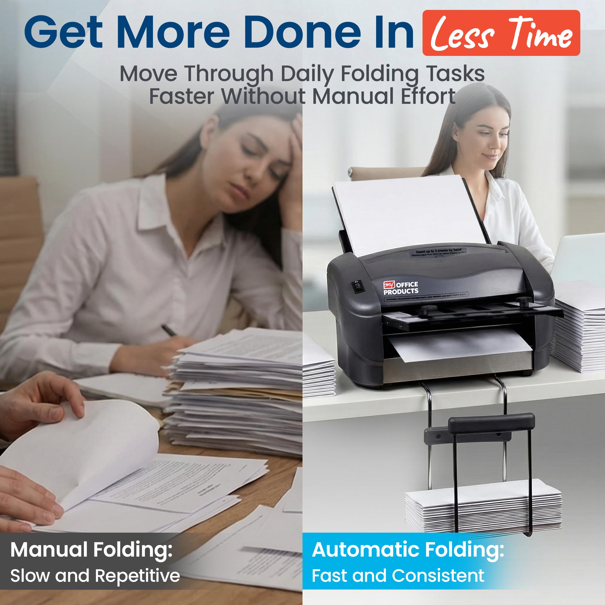 Martin Yale P7500 - Máquina plegable de papel, alimentación automática, 4000 hojas/carta de hora, media, ZFold, doble paralelo, para oficinas, salas de correo, negocios, pliegues de 8.5 x 11 pulgadas