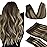 GOO GOO Wire Hair Extensions Human Hair, 4/26/4 Chocolate Brown with Honey Blonde Balayage 14inch 105g, Invisible Wire Hair Extensions with Transparent, Seamless Fish Line Hairpiece
