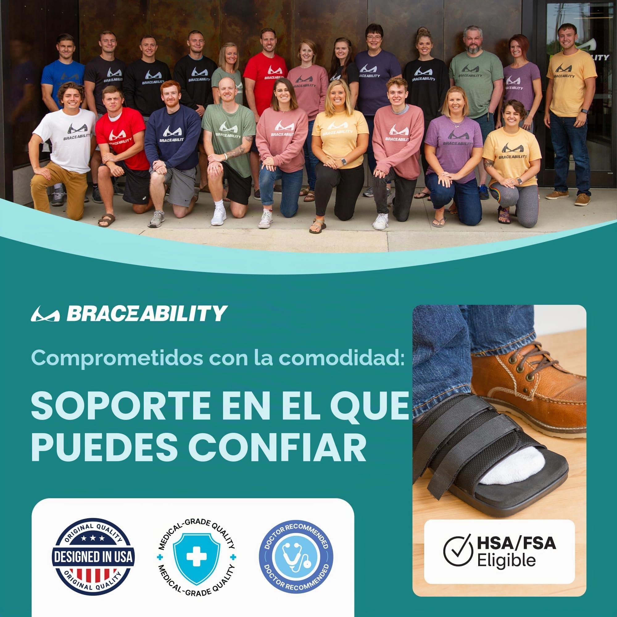 BraceAbility Zapato postoperatorio para pie o dedo roto | Bota médica/quirúrgica para escayola, abrazadera para fracturas por estrés y sandalia ortopédica con suela dura (XL - Hombre)