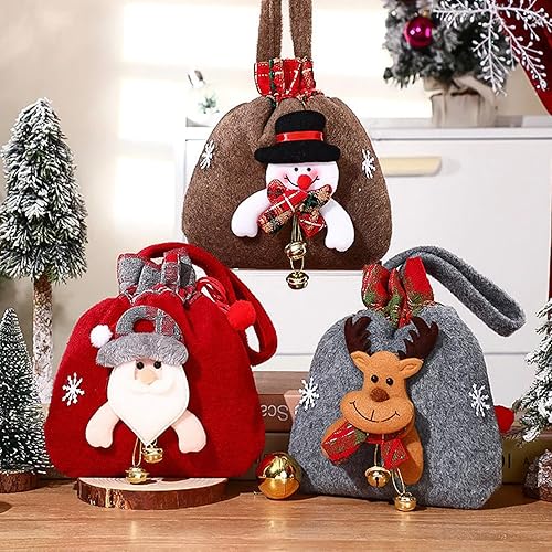 Miniatura 3 de MBZNB Bolsas de regalo de Navidad con cordón, bolsas de tela reutilizables para regalos de Navidad, bolsa de almacenamiento de muñeco de nieve de