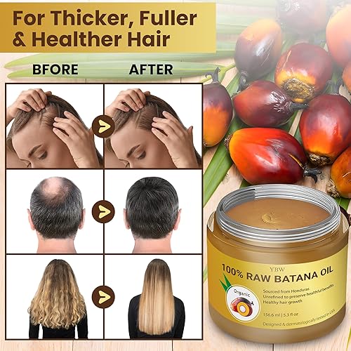 Miniatura 5 de Raw Batana Oil for Hair Growth by Dr. Sebi Organic Raw Honduras Oil - 100% Pure & Natural Botana Paste for Thicker, Stronger Hair for Men and Women
