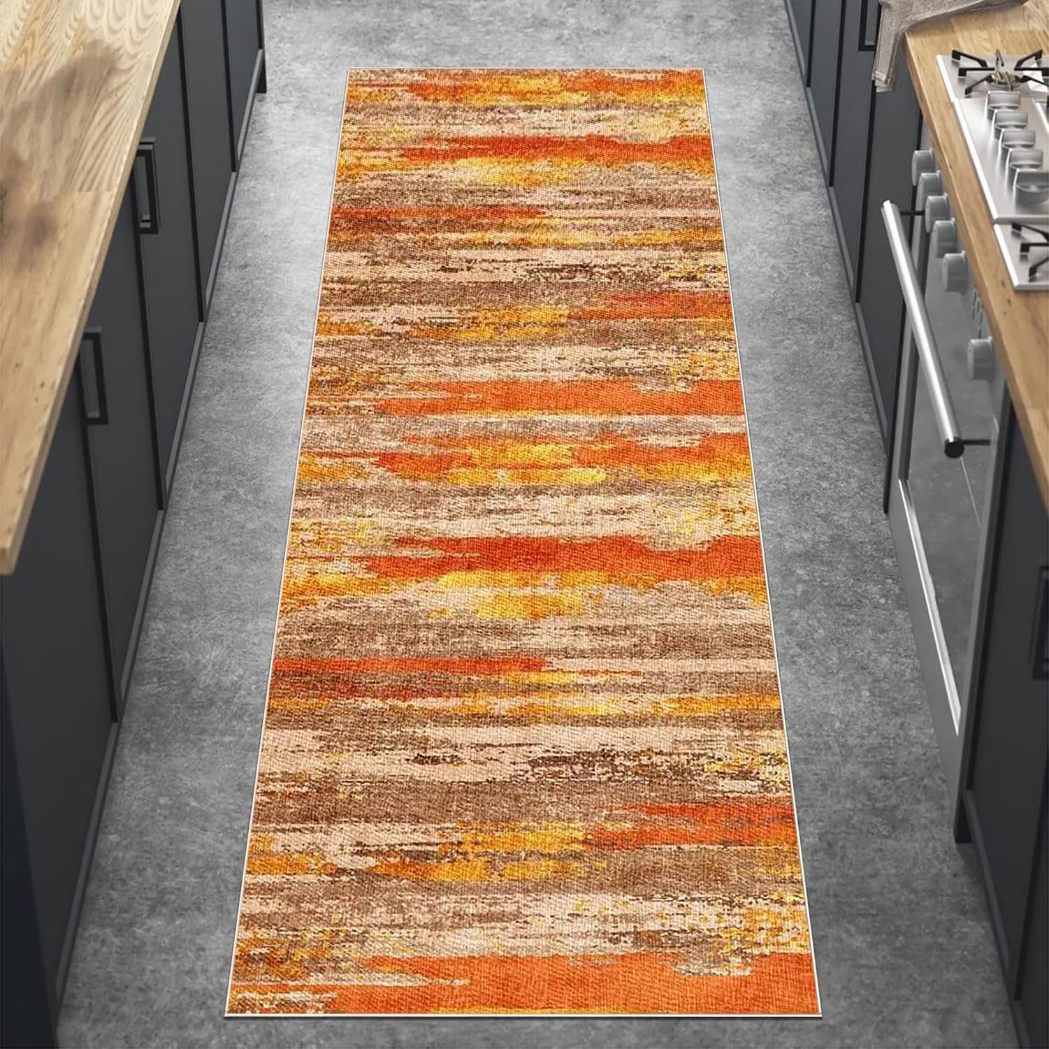 Tapis de couloir 100x500 cm grand tapis antidérapant rétro moderne chambre et buanderie