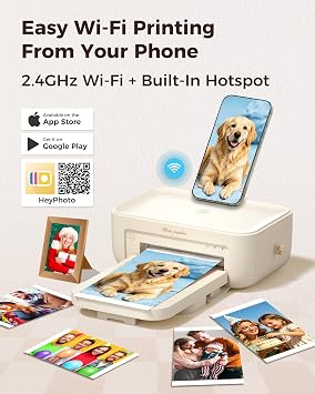 HPRT CP4100 4X6 Photo Printer for iPhone & Android, 108 Sheets & 2 Ribbons