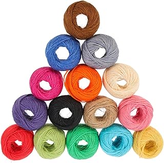 BESPORTBLE 15 Rolls Colored Twine Red Gift Tags Red Jute Twine Red Jute Cord Macrame Yarn Jute Twine Cord Rope String 2 Mm Jute Rope Cords Hand-Made Wrapping Jute String DIY Gift Jute String