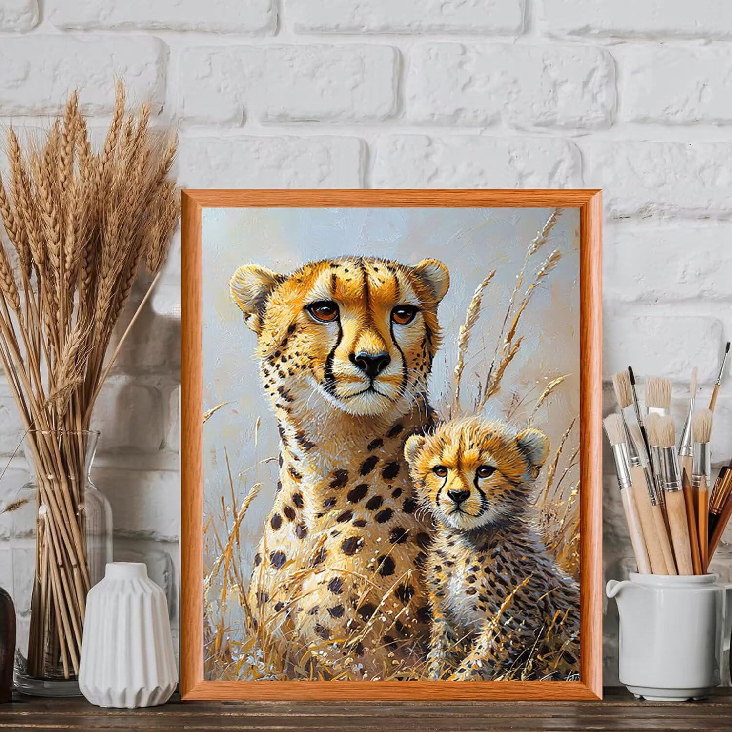 WEISHIWE Dipingere con i Numeri Adulti Leopardo animale, 80x100cm s-169 | Paint by Numbers Kit con Pennelli e Acrilico Pigmento, Fai da te Olio La Pittura di Numeri Kit, Decora la Casa, senza Cornice