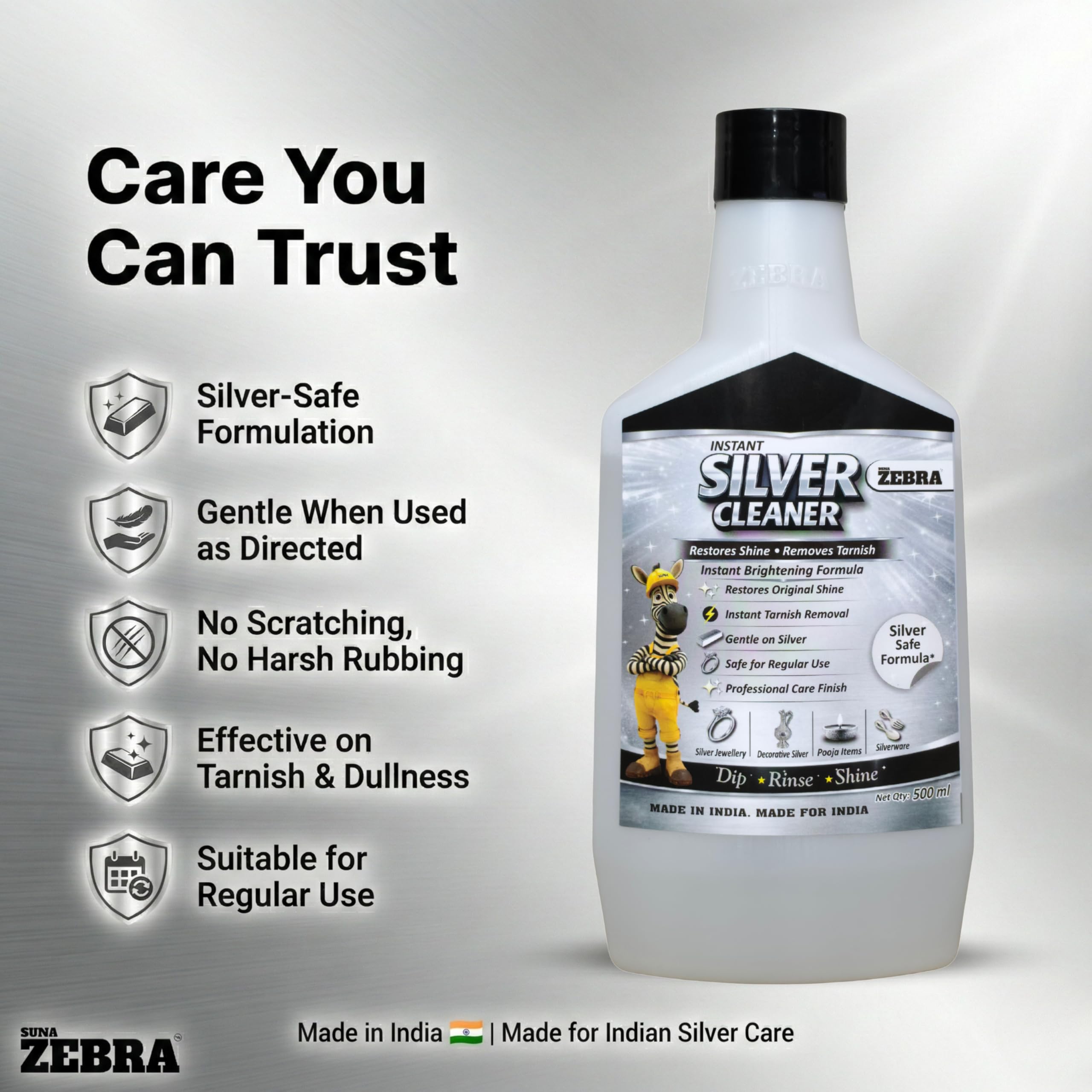 SUNA ZEBRA SUNA ZEBRA Instant Silver Cleaner 500 ml | Restores