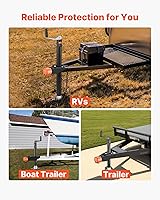 Vista 6 de VEVOR Bloqueo de remolque, se adapta a acopladores de bola de lengua recta de 1-7/8, 2 y 2-5/16 pulgadas, bloqueo de enganche resistente con 4