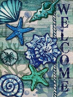 Christmas Gift Welcome Summer Coastal Tropical Conch Starfish Shell Beach Diamond Painting Kit for Adults Diamond Art by Number Wall Home Decor 12x16 inch Suitable for New Year, Valentine's Day