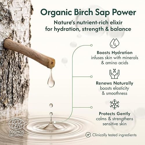 Miniatura 3 de Bruma facial de savia de abedul con ácido hialurónico y hongo chaga - Cosmos Ecocert, fórmula fitocosmética, 3.38 oz (3.4 fl oz), 1 botella - Hecho