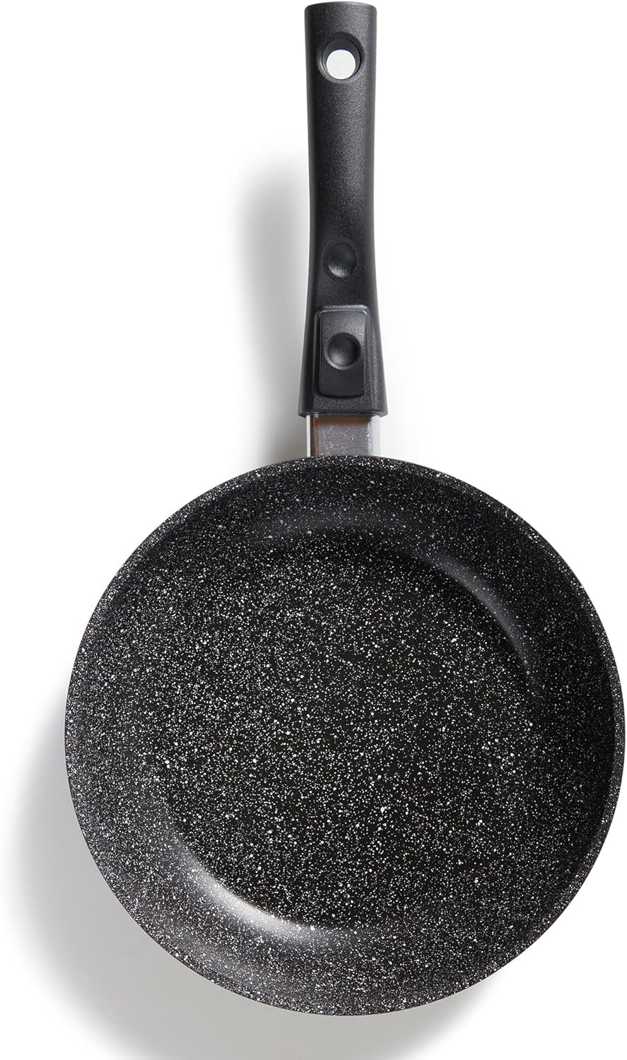STONELINE Flex Frying Pan 24 cm with Removable Handle, Non-Stick Coated Pan with Real Stone Particles, All Cookers Including Induction