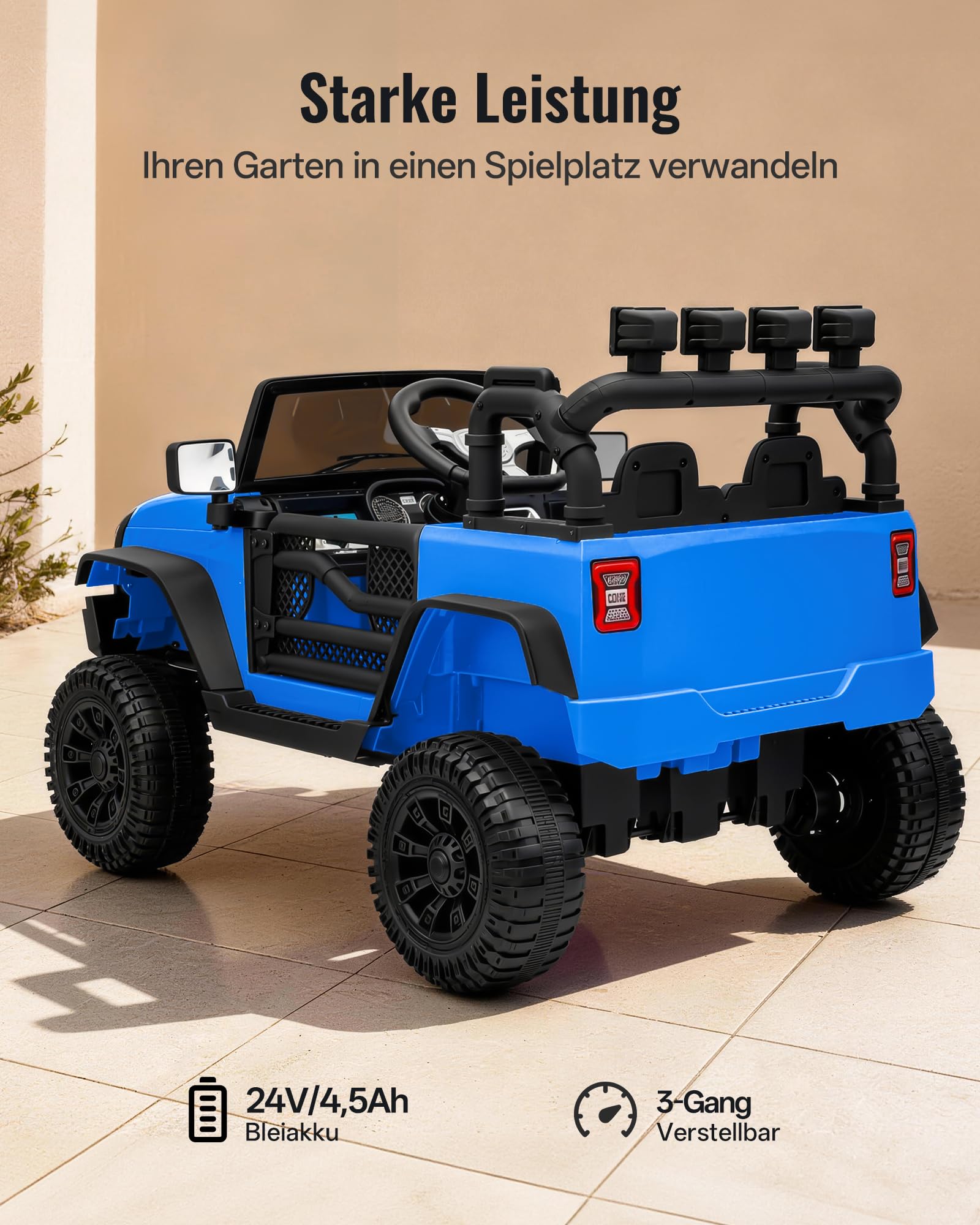Outfunny Elektroauto für Kinder, 24V Kinder Elektroauto mit Fernbedienung