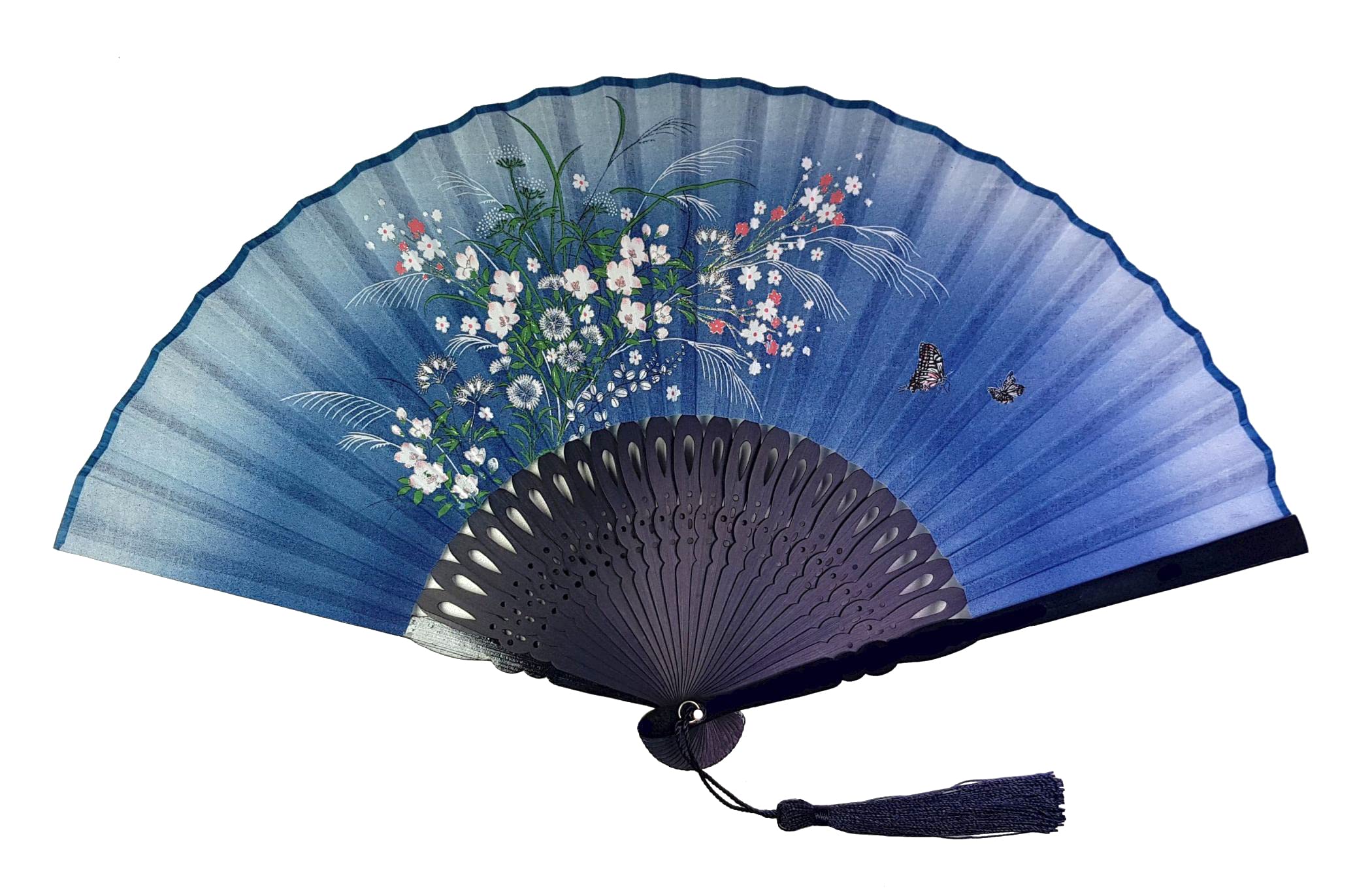 GFM® Bamboo Silk Handheld Folding Chinese Hand Fans for Summer, Wedding, Party Favour etc (FLSLK-MR-B) (FLSLK-MR-10)