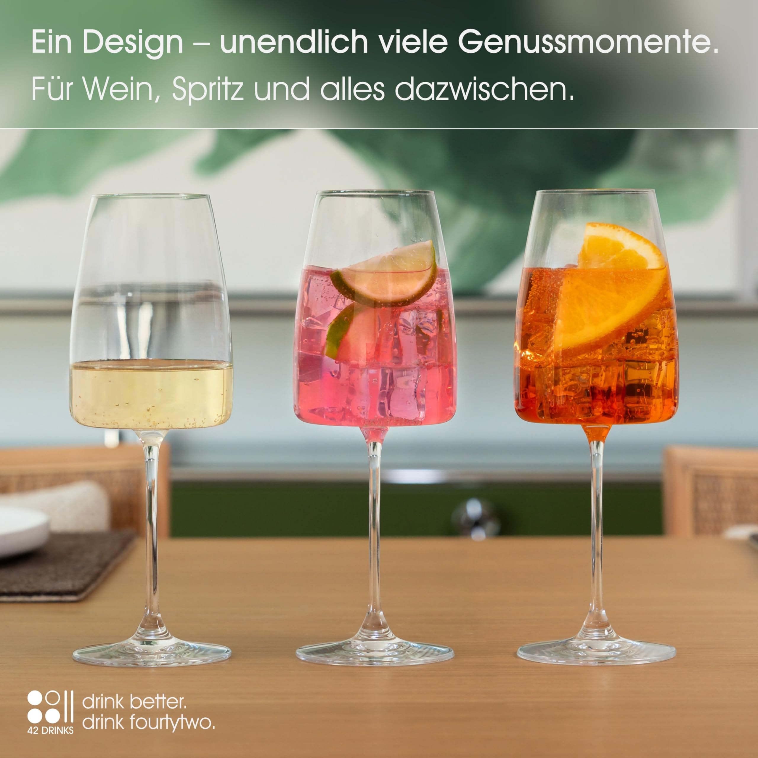 6er Set Weißweingläser 420 ml – Elegante Weingläser & Aperol Spritz Gläser aus Kristallglas – Spülmaschinenfest, bruchsicher verpackt, Made in Europe