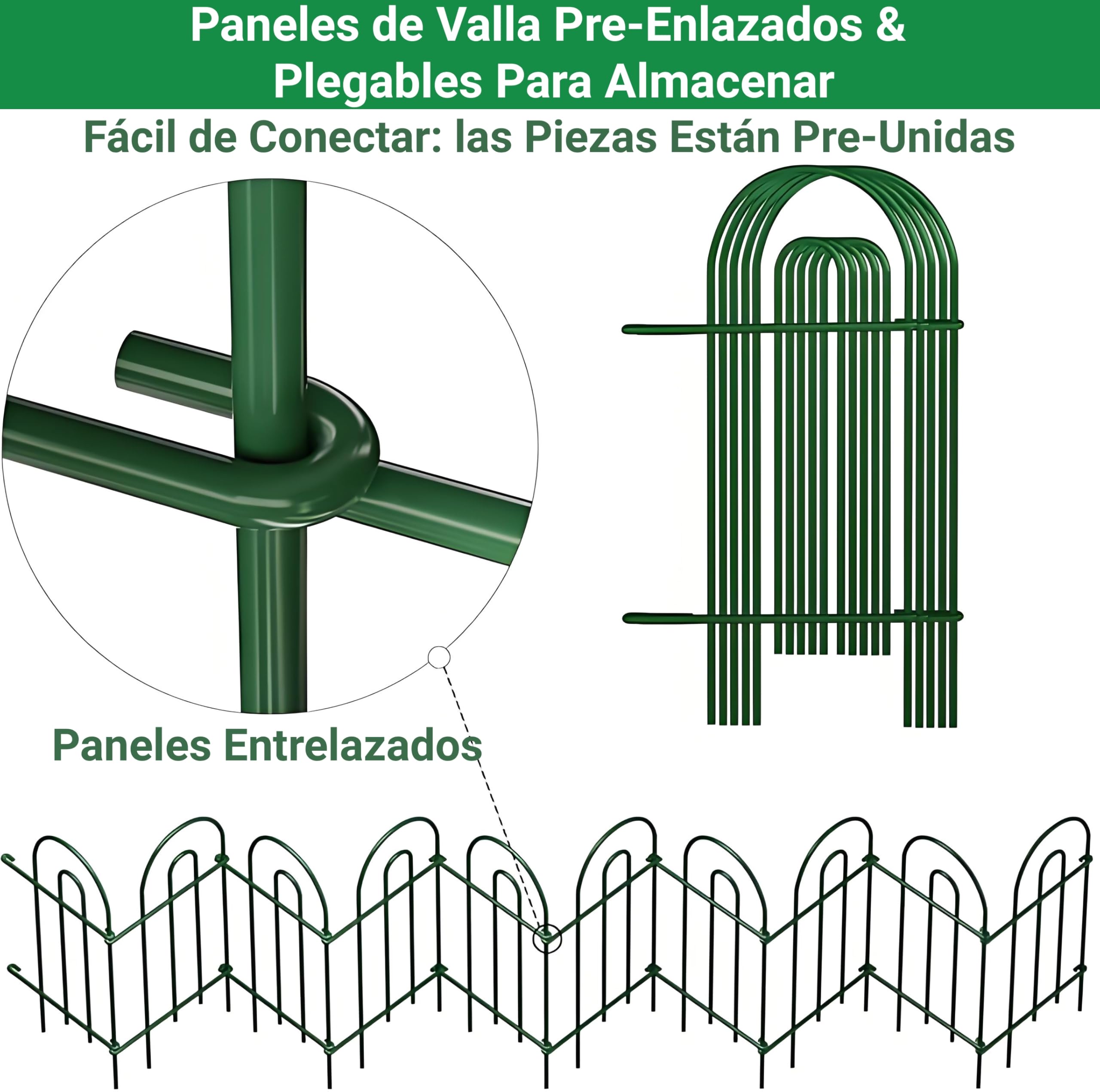 Amagabeli Garden Home 81CM X 602CM X 14PCS Vallas Decorativas para Jardín de Hierro Set de 14 Valla Metalica Rigida Hierro para Perros Jardín Metalicas Negro Barrera de Animales DA1132
