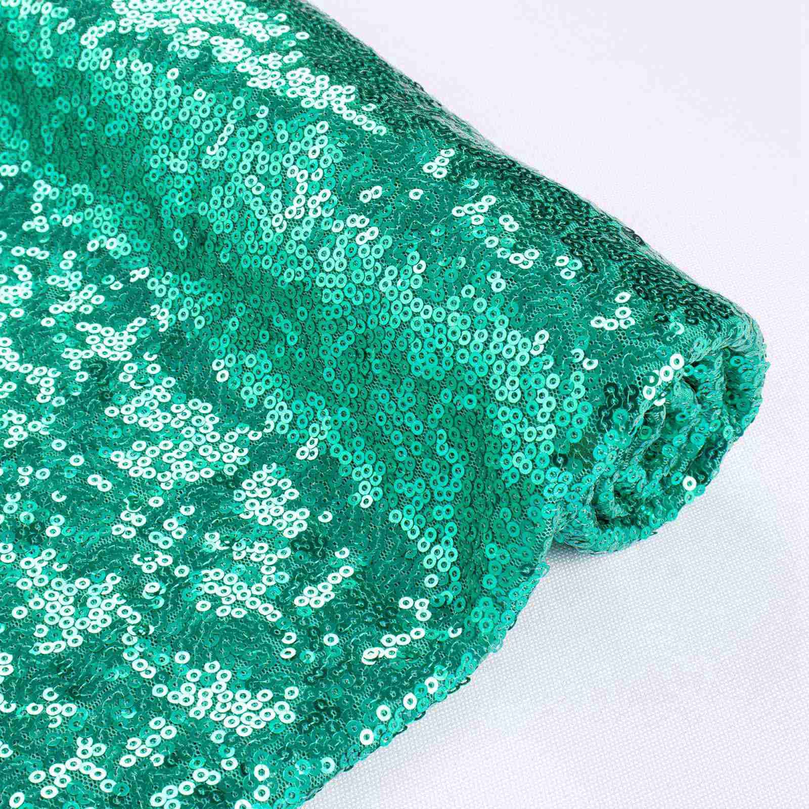 Partisout Sequin Fabric by The Yard Sequin Material Fabric Glitter Fabric Sparkly Fabric 3mm Fabric Polyester Fabric Out Door Sequin Fabric Perfet for DIY Party Wedding (2 Yard, Green)