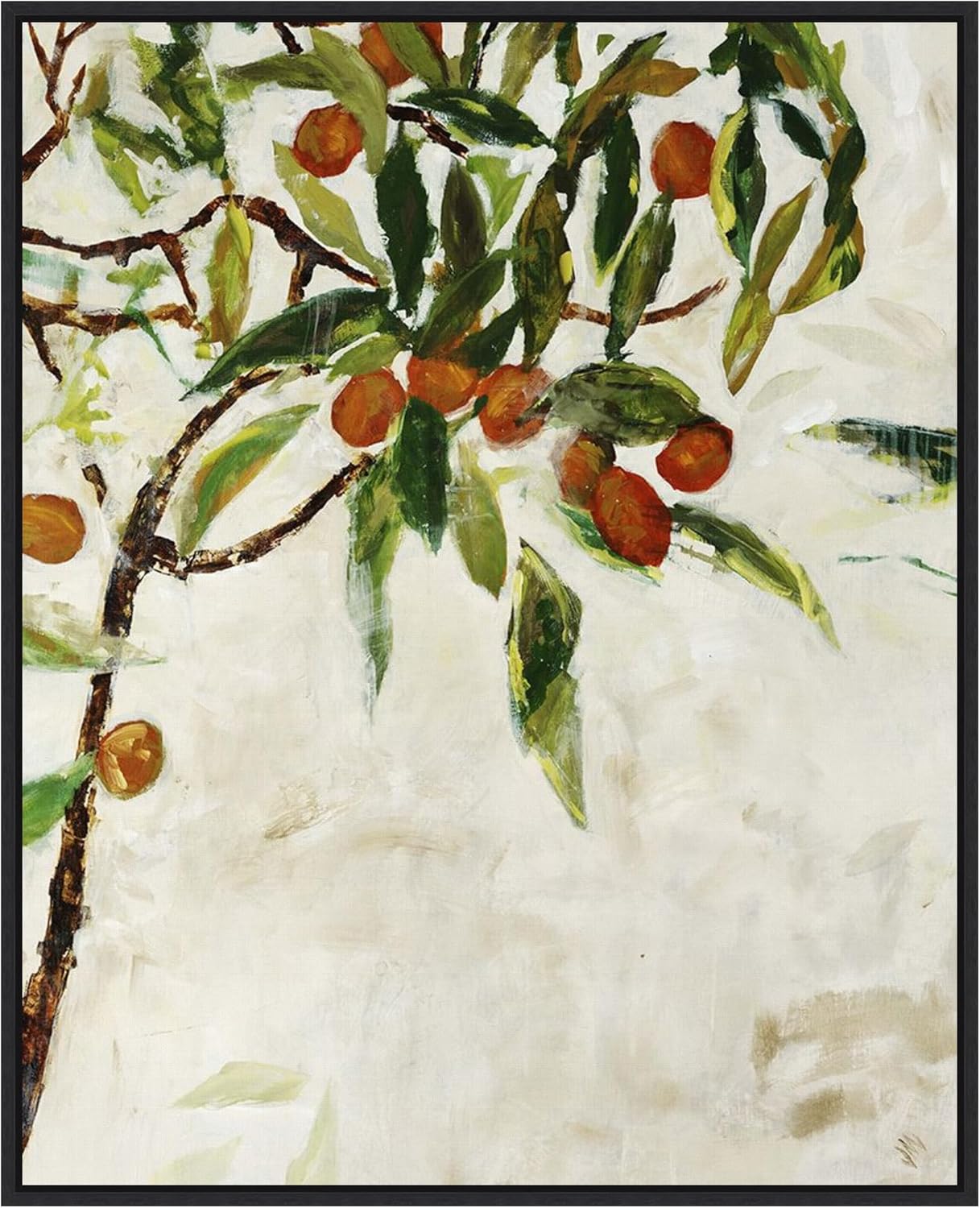 Amanti Art Framed Canvas Wall Art 28x23 Kumquat Tree by Jodi Maas, Framed Wall Art Canvas, Cuisine Artwork, Modern Decor, Medium Poster Painting for Living Room, Bedroom, Bathroom, Kitchen, Office or