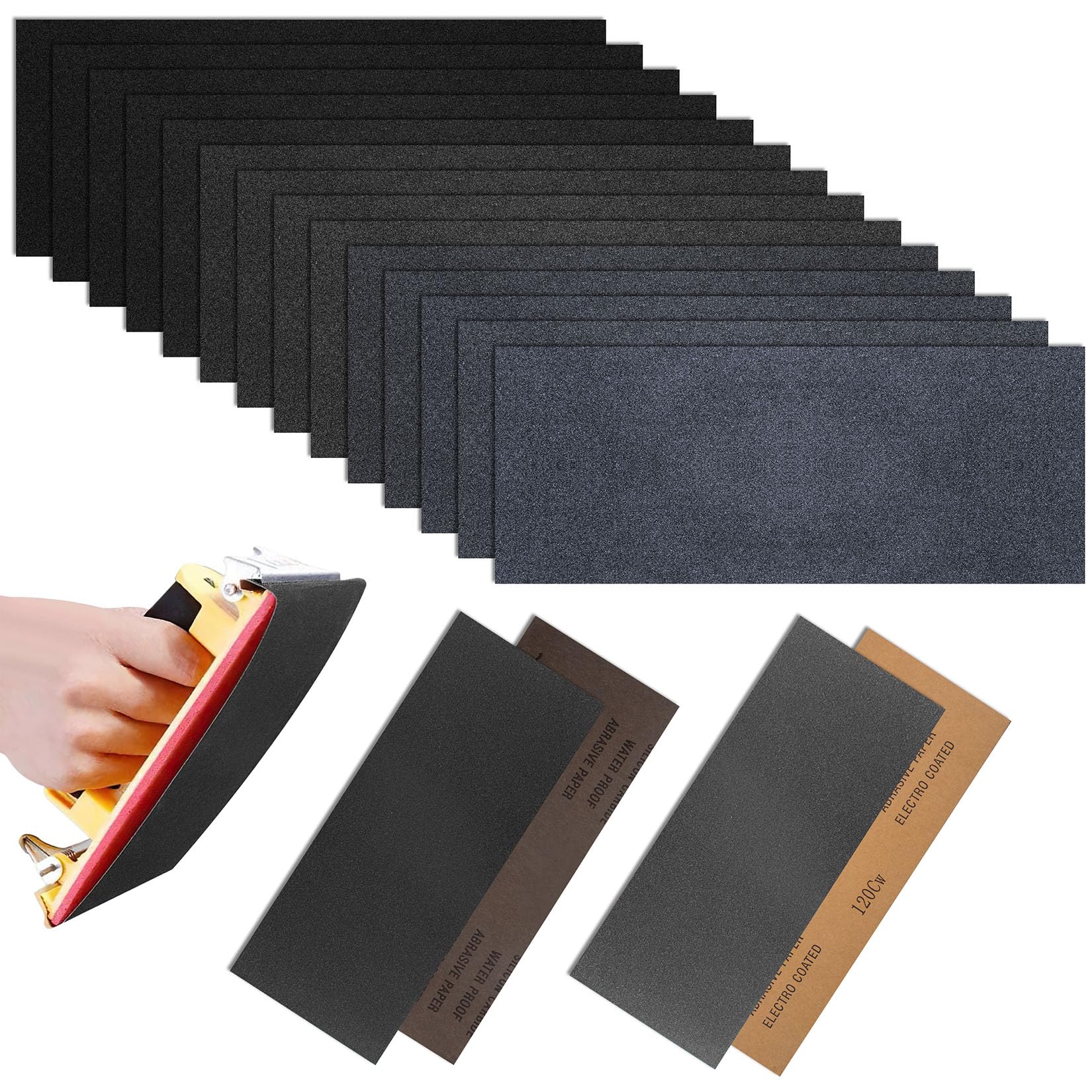 Papier De Verre Imperméable Simply WD0120 - Lot De 25 Feuilles Grain 120 - 230x280 Mm - Humide/Sec
