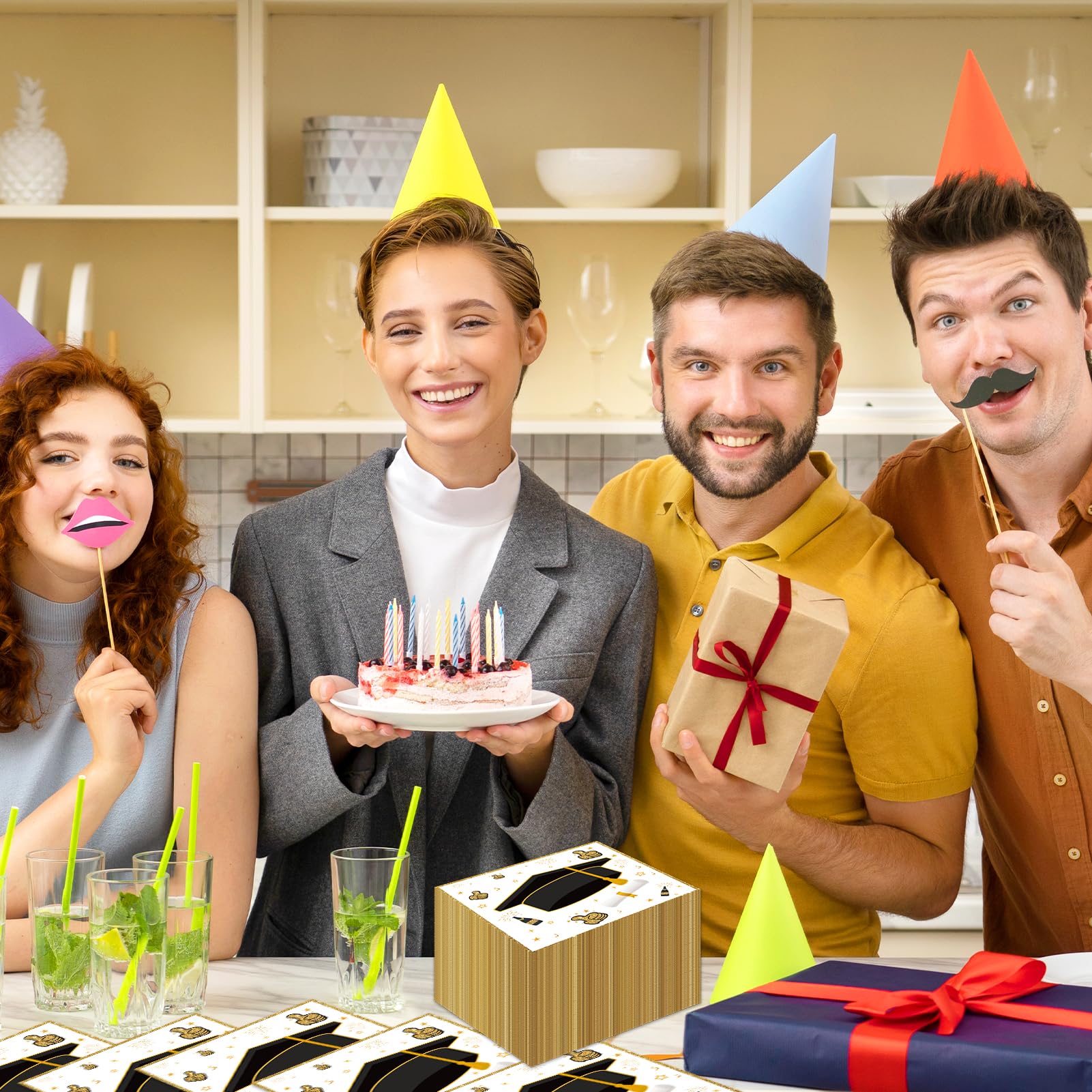 100 Pezzi Tovaglioli Laurea, Laurea Tovaglioli per Feste, Laurea Decorazione Tovaglioli, Tovagliolo di Carta