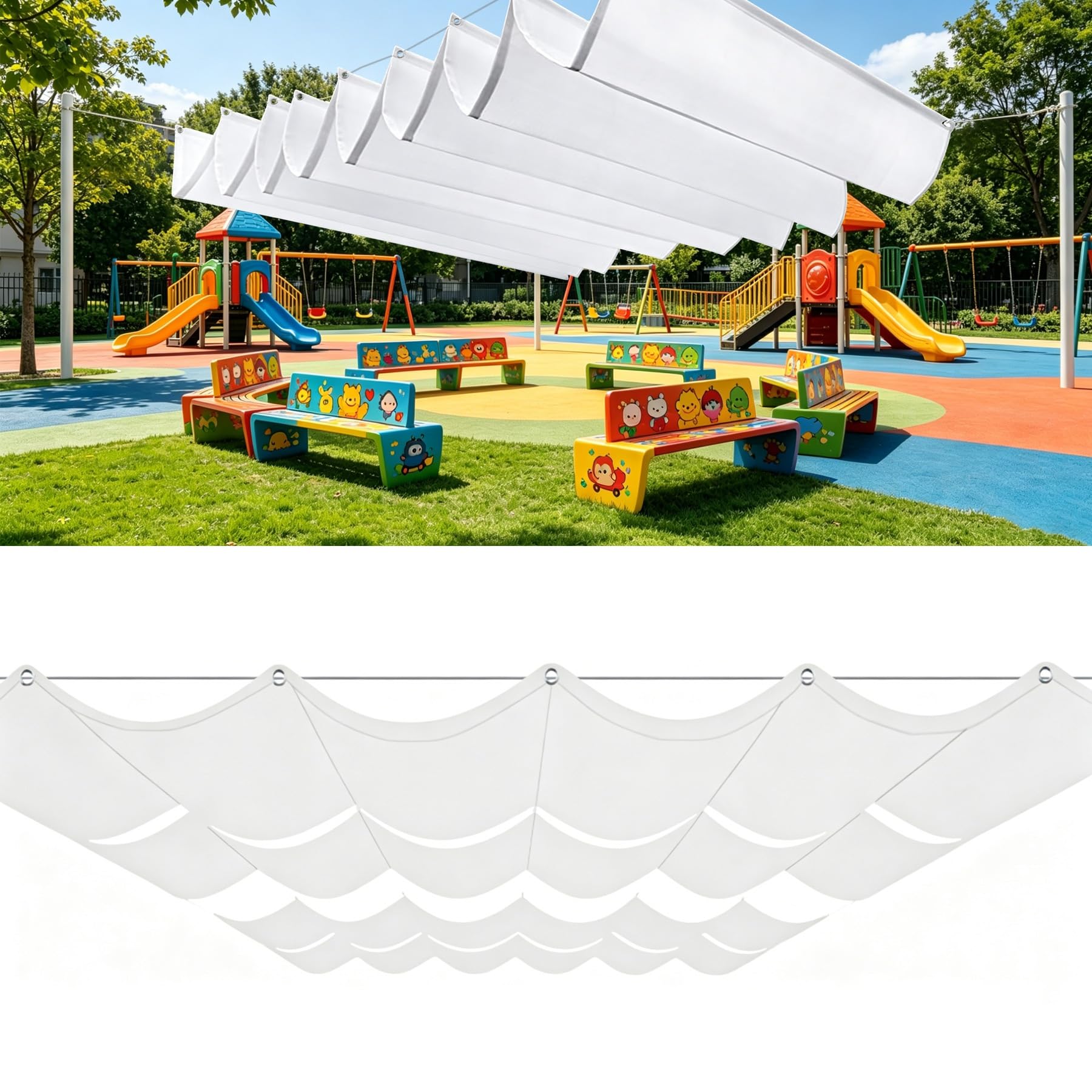 Voile d'ombrage pour pergola coulissante et imperméable blanche de piscine