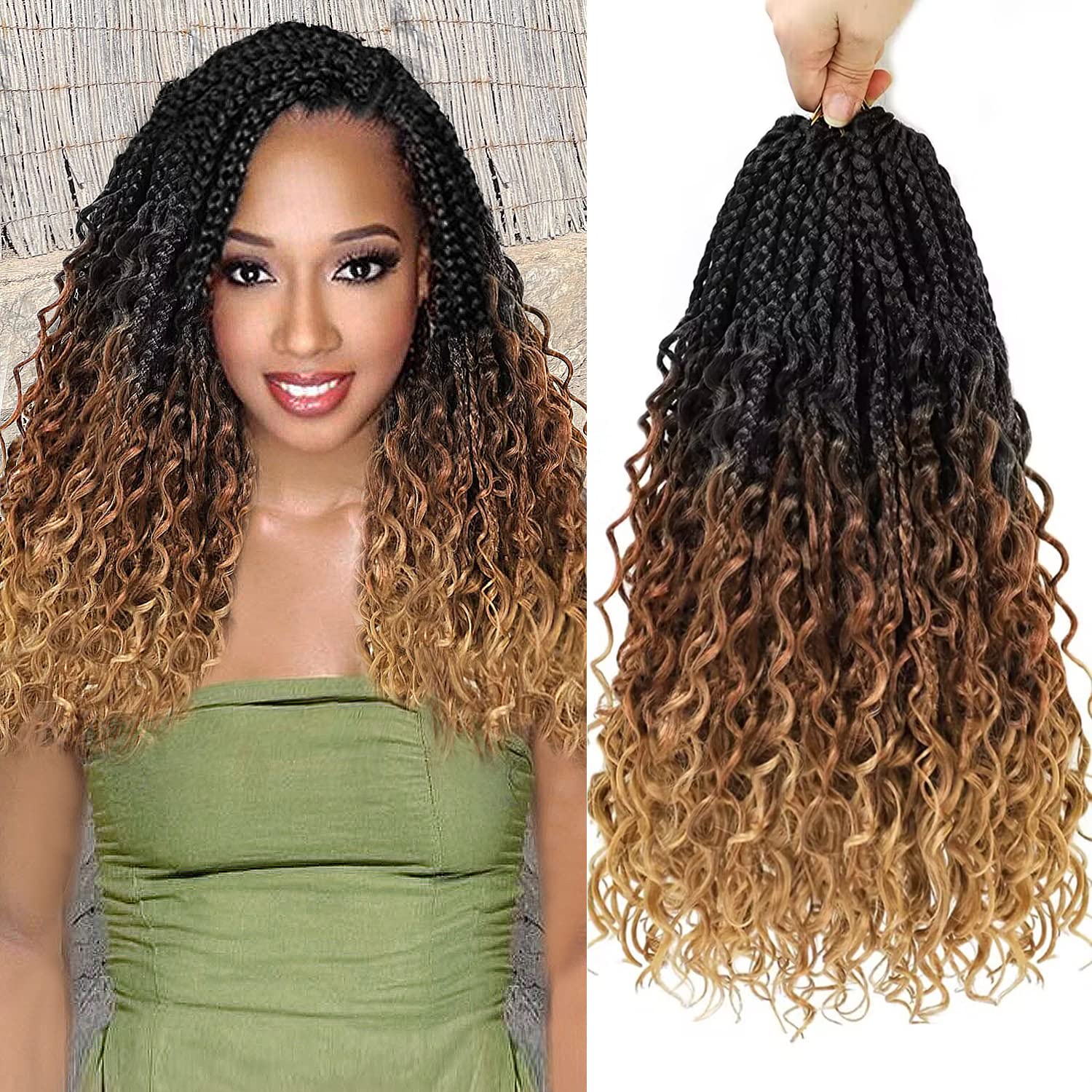 Goddess Box Braids Crochet Hair For Women14 Inch 8 Packs Crochet Braids