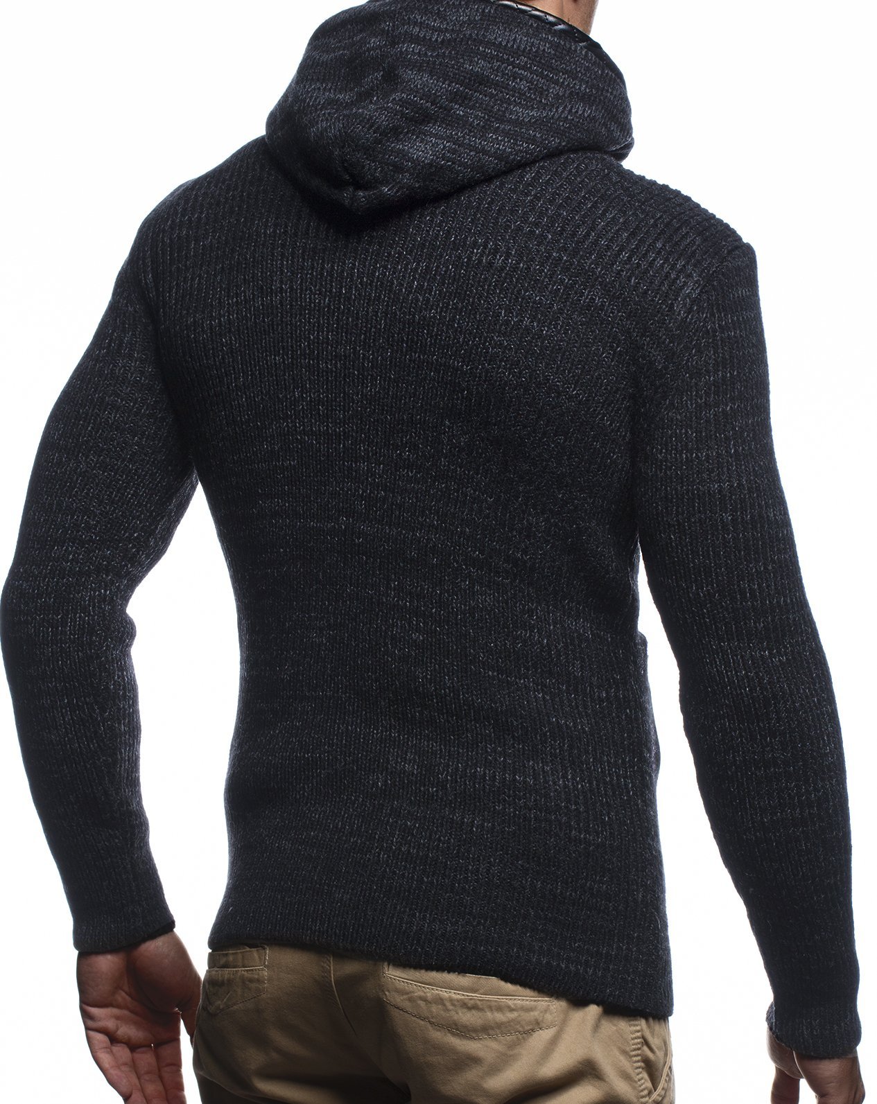 Leif Nelson Giacca Uomo in Maglia con Cappuccio Cardigan LN-5355