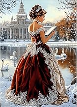 MAXBYE Red Dress 5D Diamond Painting Kits for Adult, Lady DlY Diamond Painting Art Kits Complete Diamond Painting Kits for Beginner, Diamond Crystal Art Crafts Home Wall Decor Gift 12 x 16 Inch